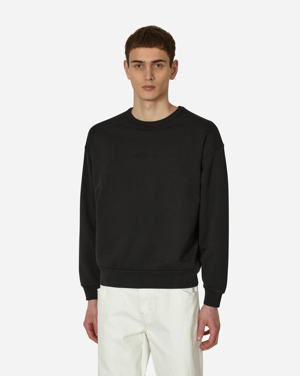 Stone Island Garment Dyed Embroidered Logo Crewneck