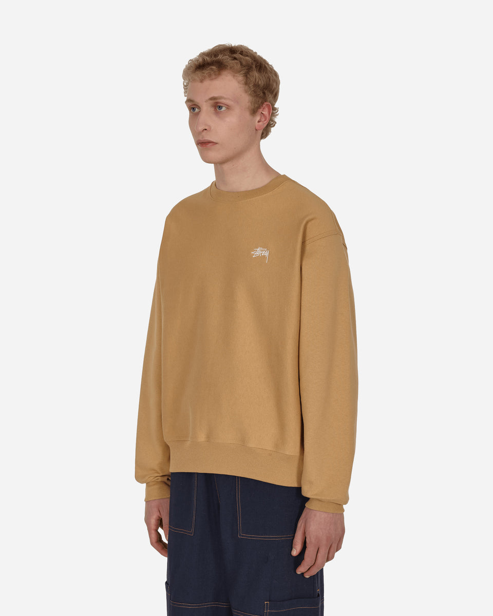 Stüssy Stock Logo Crewneck Sweatshirt Beige - Slam Jam® Official