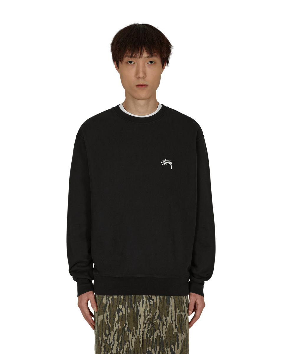 Stüssy Overdyed Crewneck Sweatshirt Black - Slam Jam® Official Store