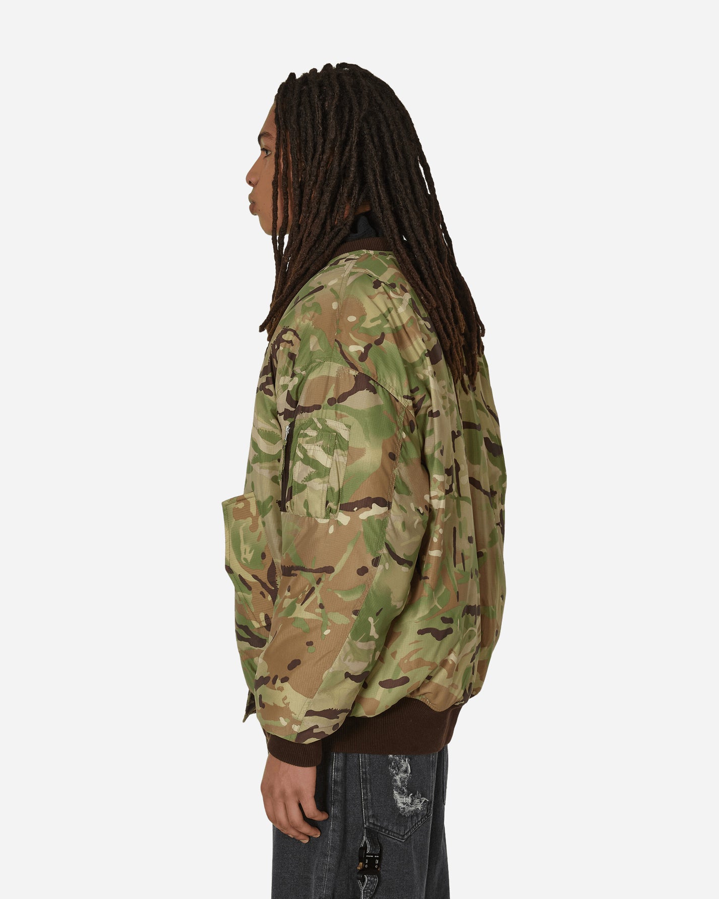 1017 ALYX 9SM Oversized Camo Nylon Bomber Military Green Coats and Jackets Bomber Jackets AAMOU0473FA02 MTY0001