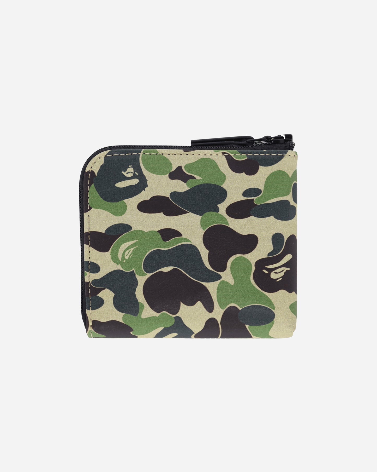 A Bathing Ape Abc Camo Pu Leather Mini Zipped Wallet M Green Wallets and Cardholders Zip Wallets 1K80190018 GREEN