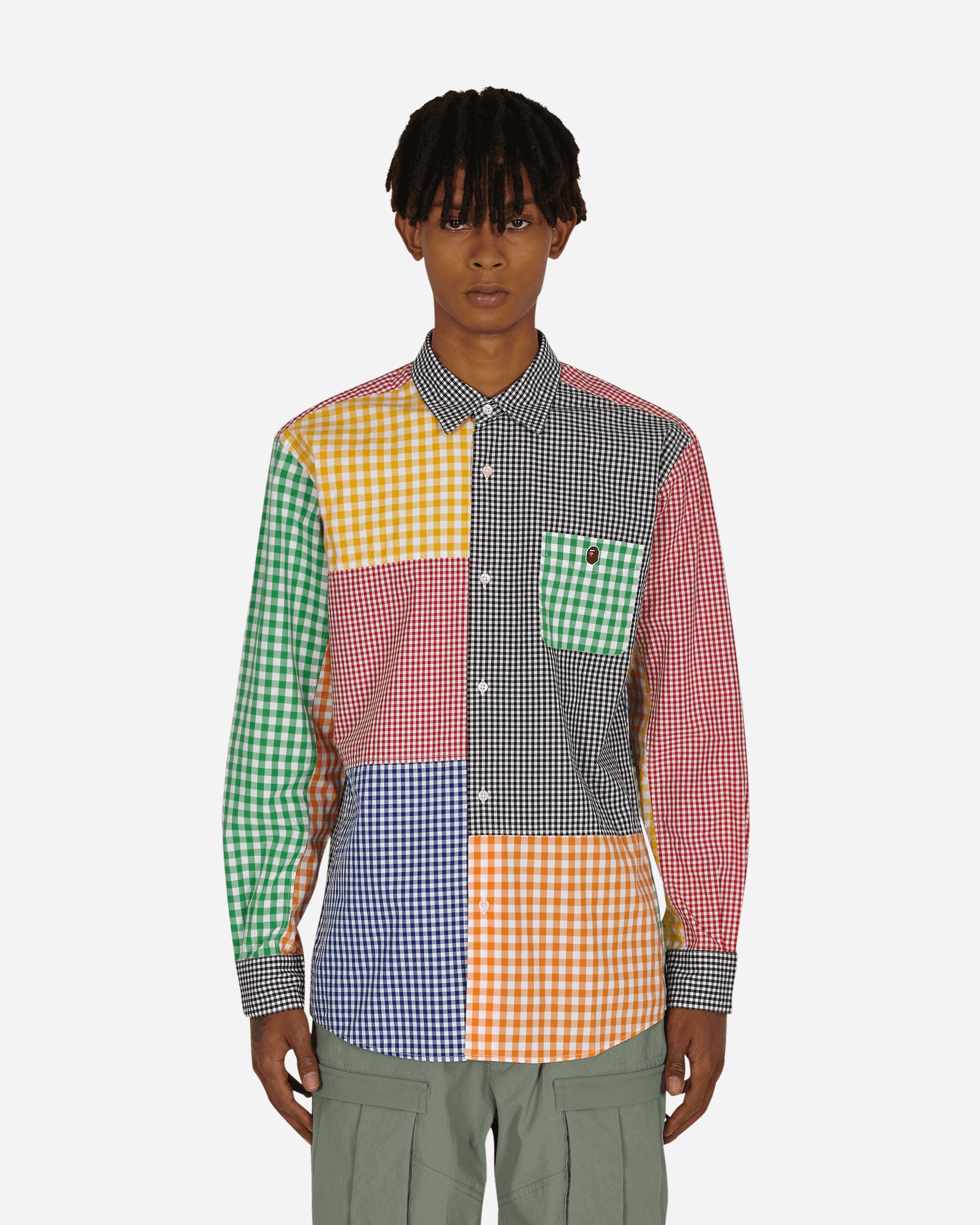 A Bathing Ape Gingham Check Multi Pattern Multi Shirts Longsleeve Shirt 1H30131001 001