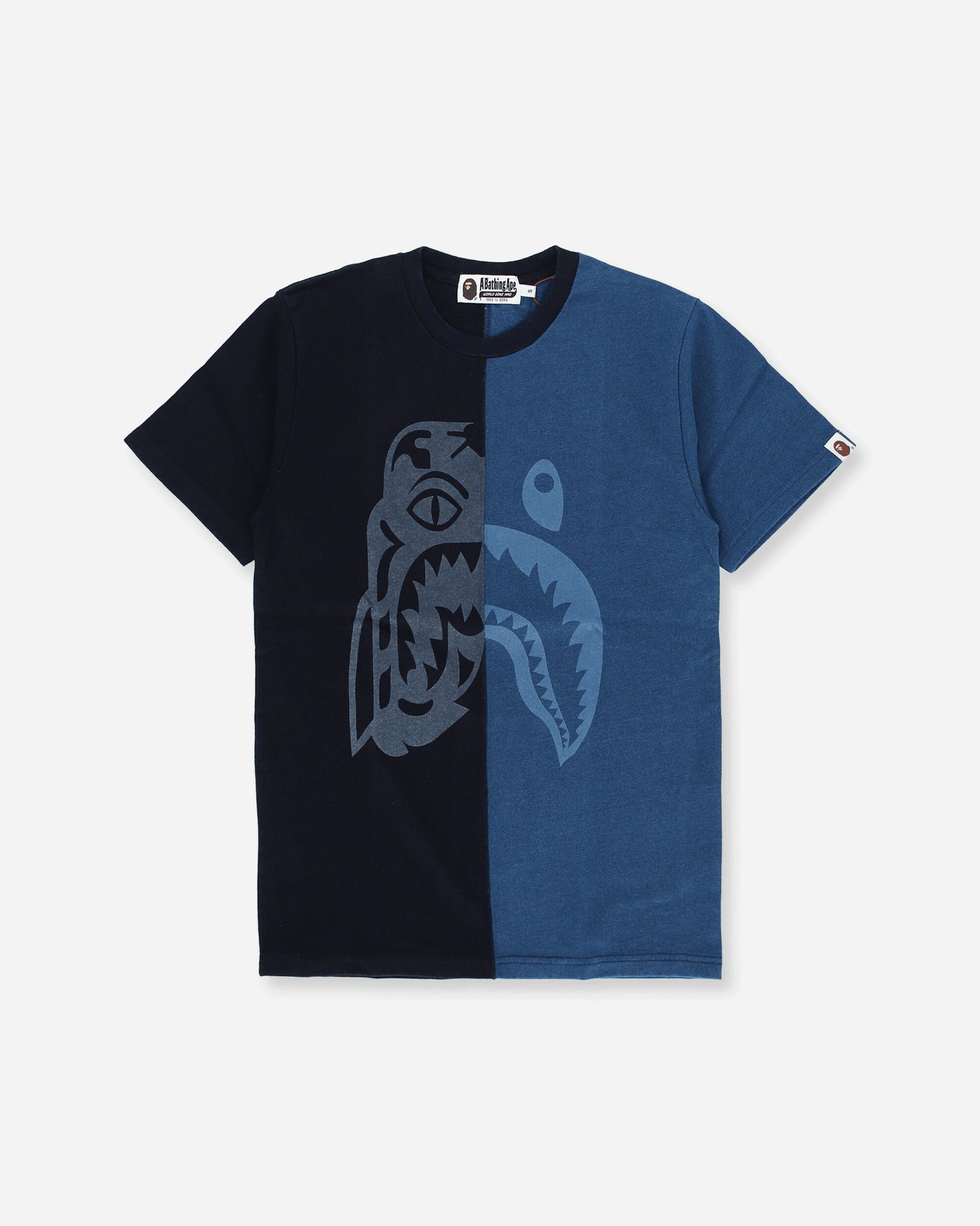 A Bathing Ape Indigo Half Tiger Shark INDIGO T-Shirts Shortsleeve 1G20109022 001