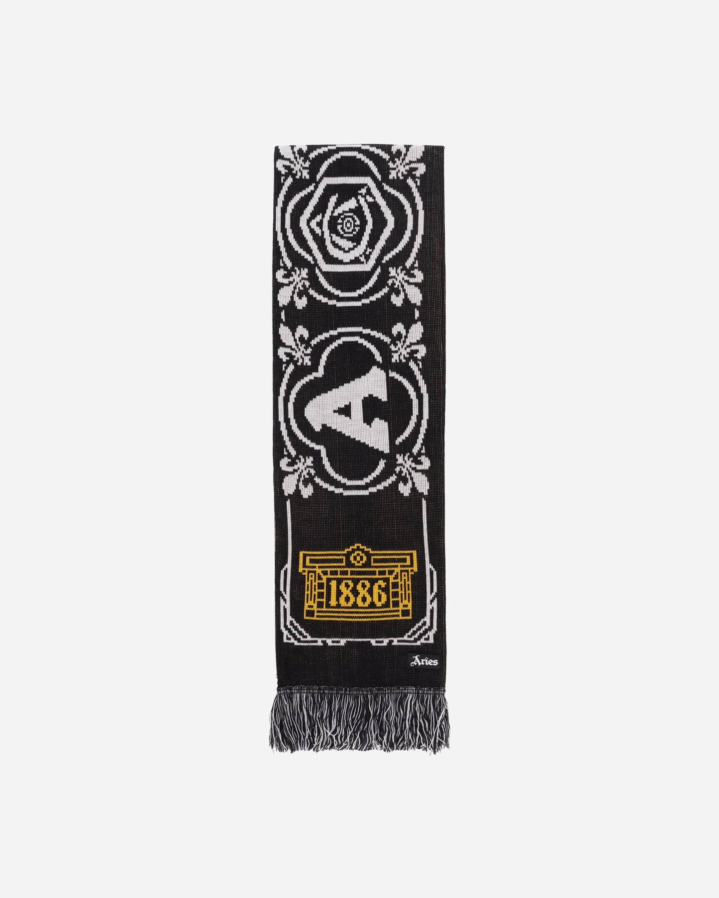 Aries Arsenal X Aries Bust Logo Scarf Black Gloves and Scarves Scarves and Warmneck U06710 BLACK