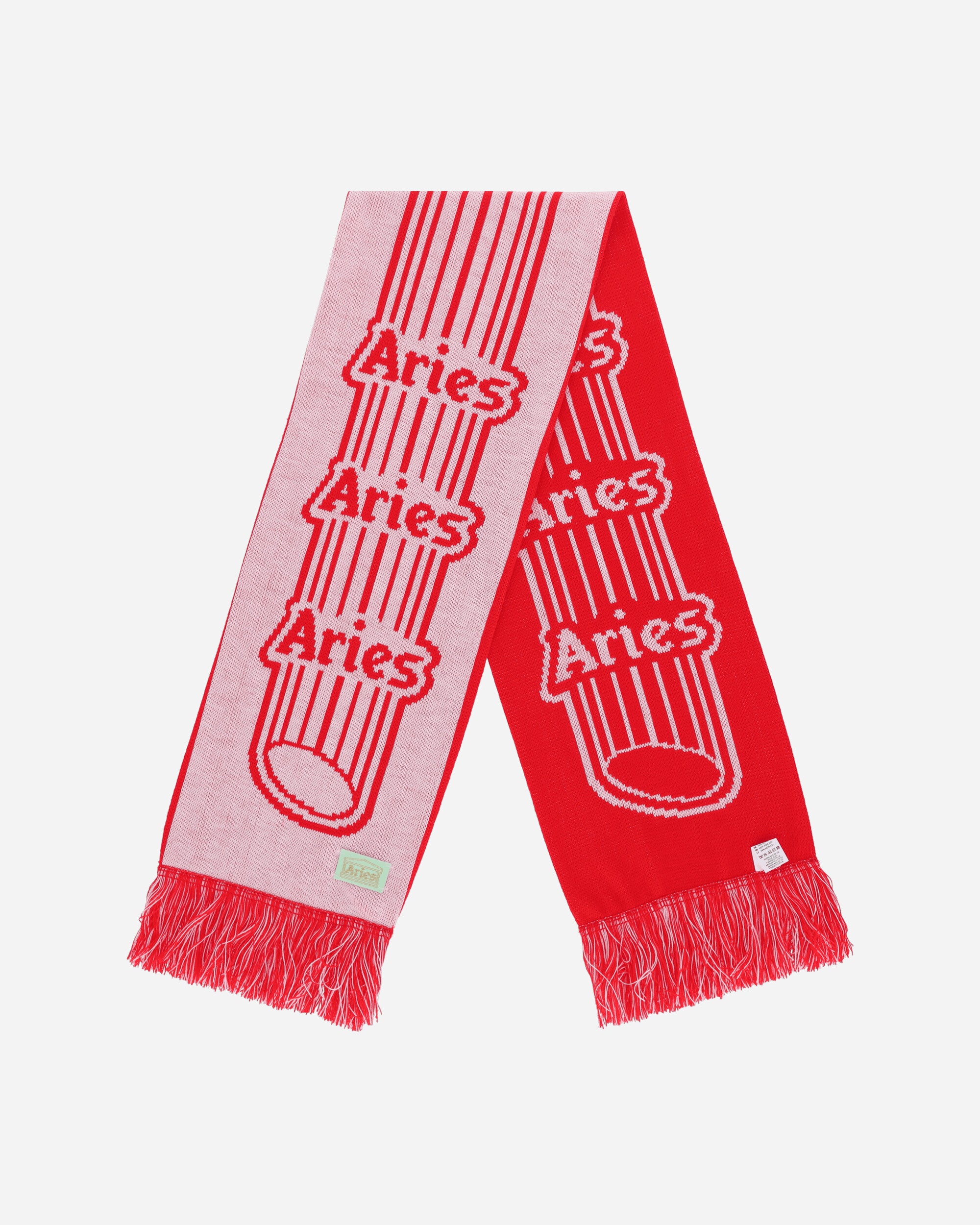Aries Column Scarf Red & White Gloves and Scarves Scarves and Warmneck SUAR90007 RDWHT