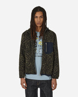 Brain Dead Leopard Reverse Sherpa Jacket Olive Coats and Jackets Jackets O09002268GR OLIVE