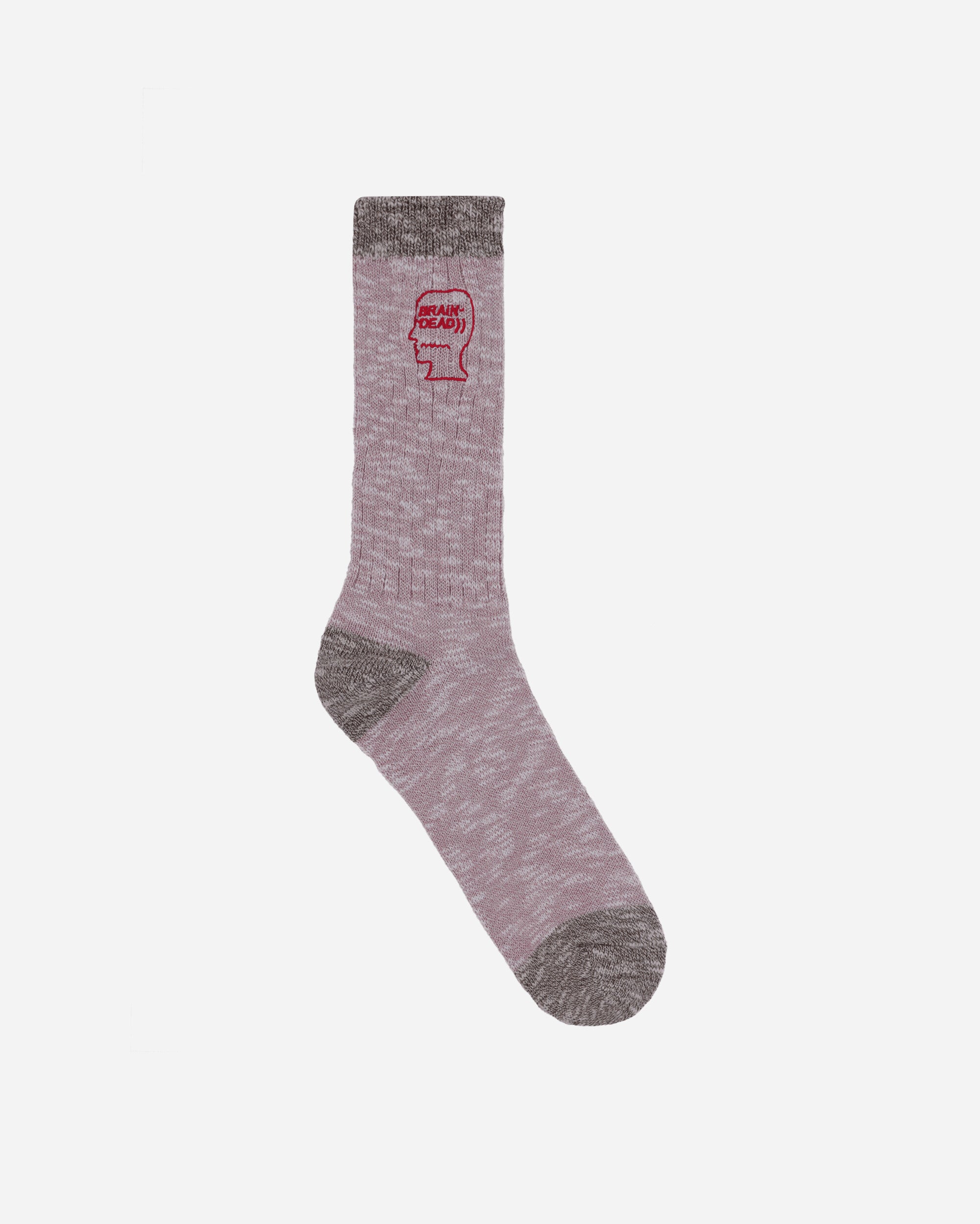 Brain Dead Marled Logohead Socks Pink Underwear Socks A09004014 PNK