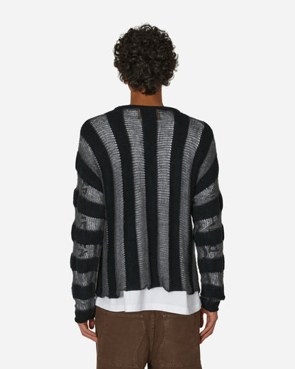 Brain Dead Fuzzy Threadbare Sweater Black Knitwears Sweaters BDW23T01003318 BK01