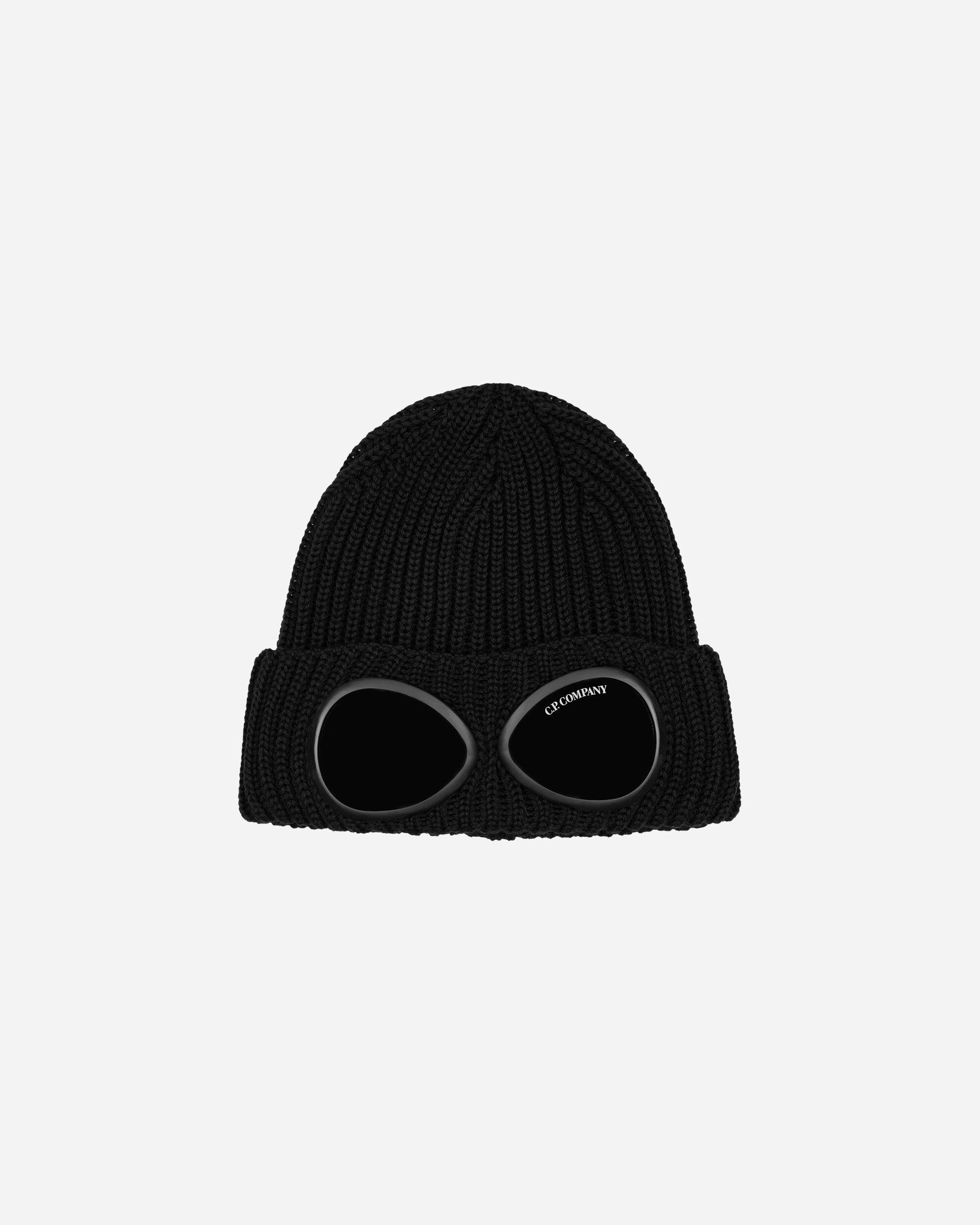 C.P. Company Extra Fine Merino Wool Goggle Beanie Black Hats Beanies 17CMAC122A005509A 999