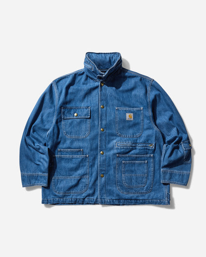 Carhartt WIP Invisible Denim Chore Coat Max Blue Coats and Jackets Jackets A242054 0106