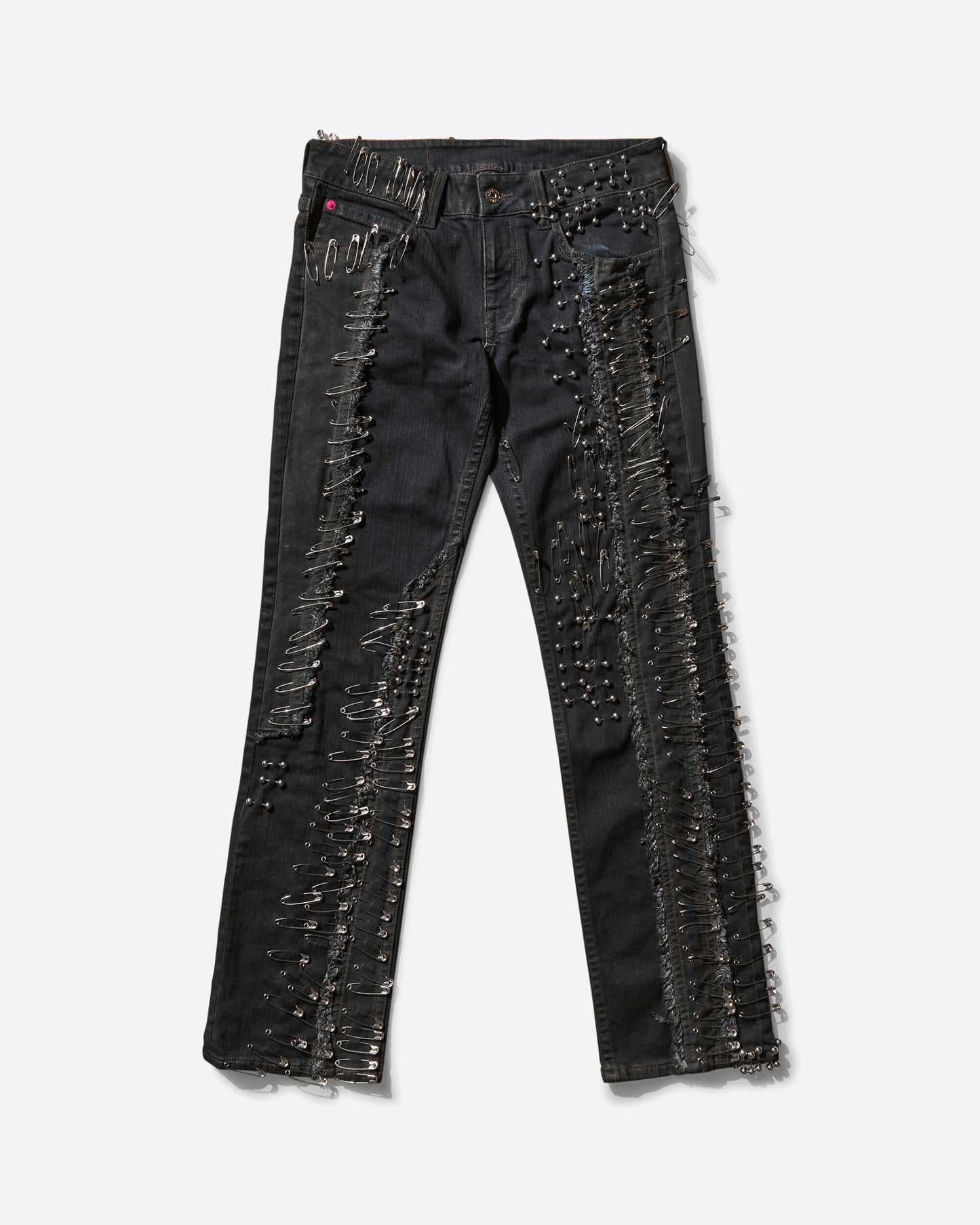 Cheap Monday Wmns Bootleg Messy Pinned OD Black Pants Denim 1270664 07-101