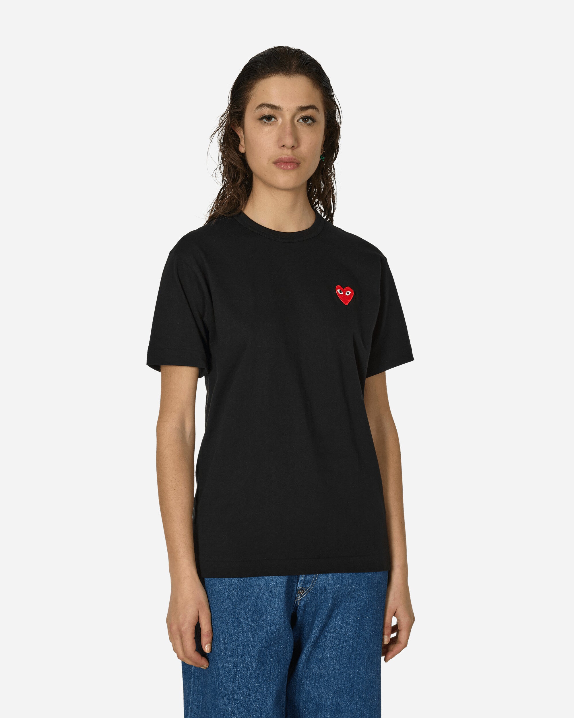 Comme Des Garçons Play T-Shirt Short Sleeve Knit Black T-Shirts Shortsleeve P1T108  1