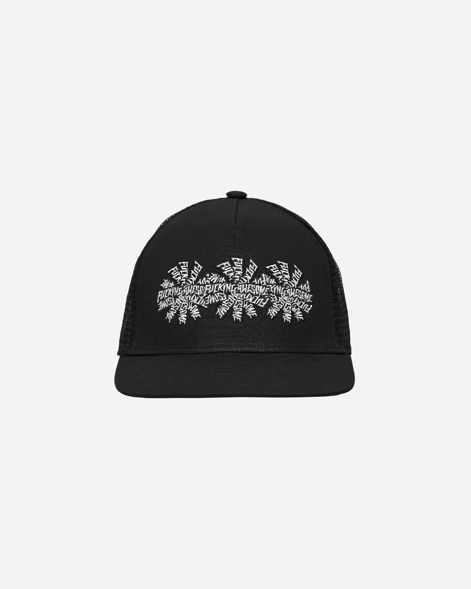 Fucking Awesome Three Sprial Trucker Hat Black Hats Caps PN7669 1