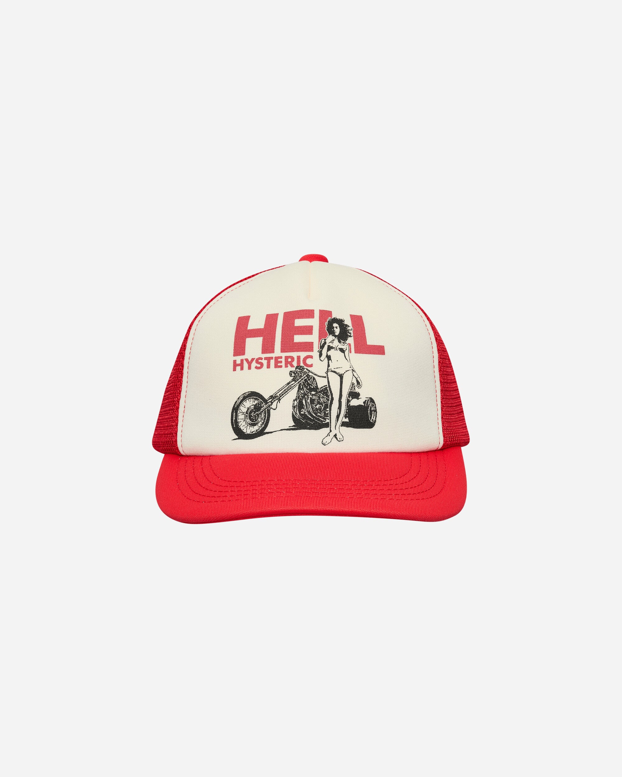 Hysteric Glamour Hell Hysteric Mesh Cap Red Hats Caps 02251QH03 50