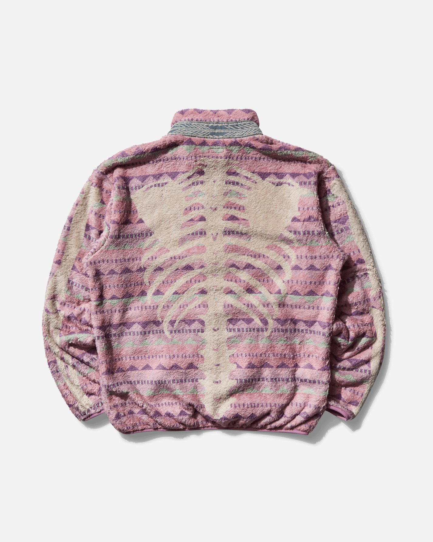 KAPITAL Ashland Stripe & Bone Fleece Zip Blouson Pink Sweatshirts Fleece EK-1516LCA 1