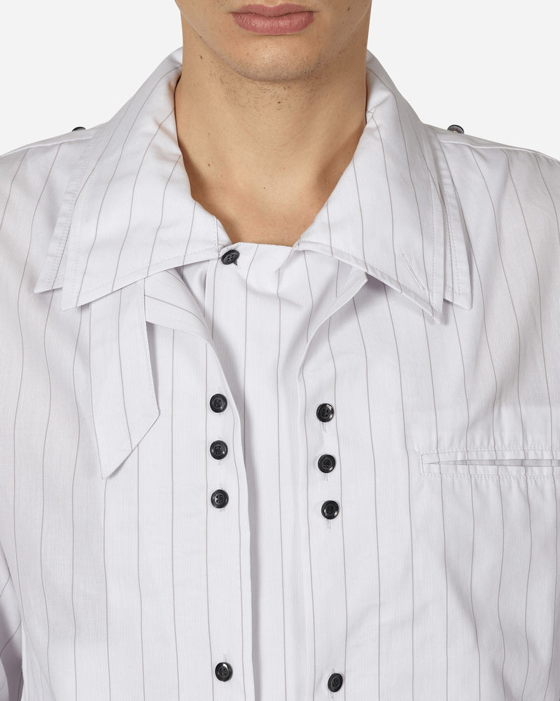 Kiko Kostadinov Tonino Shirt Jacket Wide Beige Stripe Shirts Overshirt KKSS24SH04 46