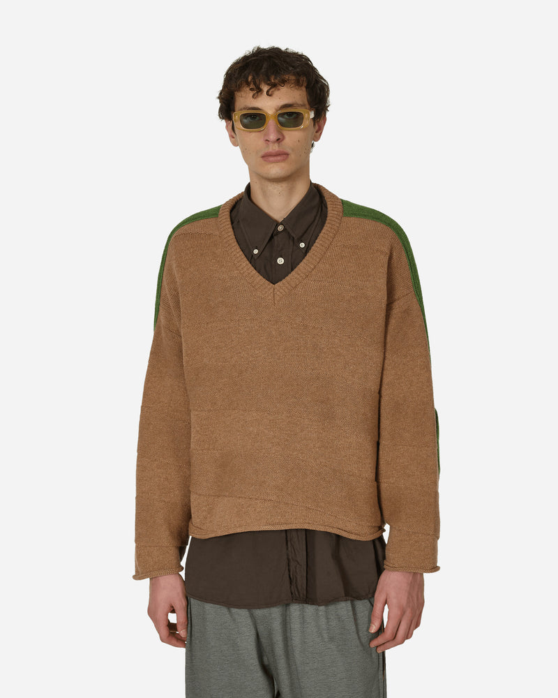 Kiko Kostadinov Delian V-Neck Jumper Melange Almond Knitwears Sweaters KKSS24KN05 82