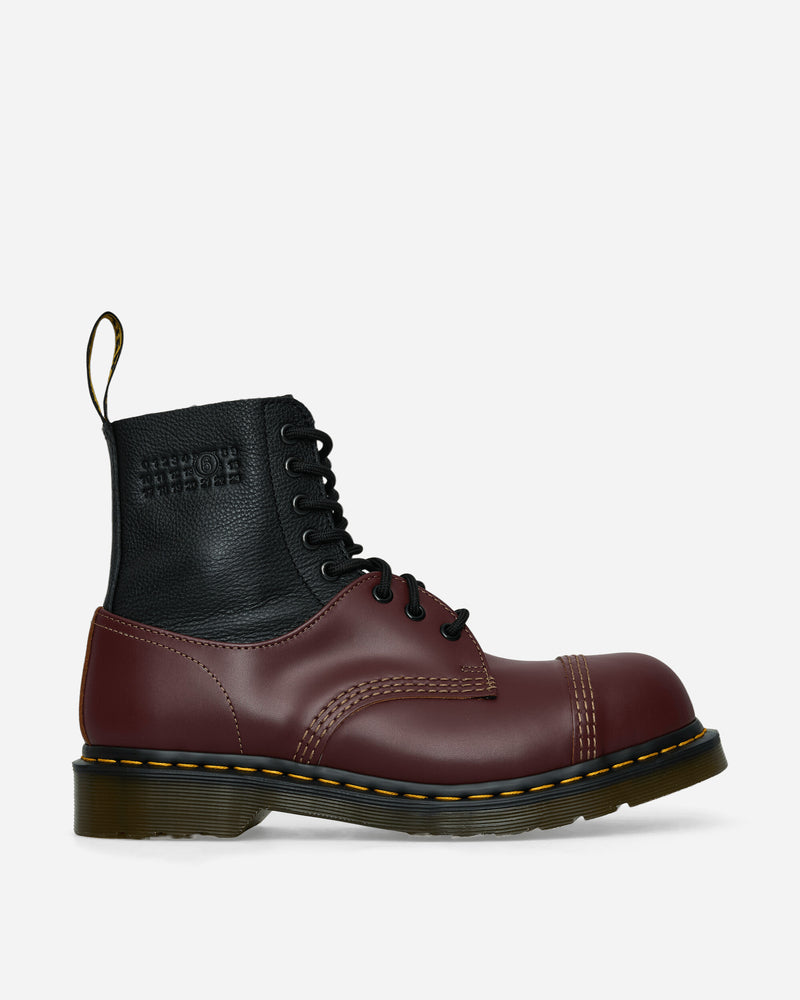 MM6 Maison Margiela 1460 - Twisted And Reimagined - Steel Toe Black/Oxblood Boots Mid Boot SH3WU0008P8029 H6077