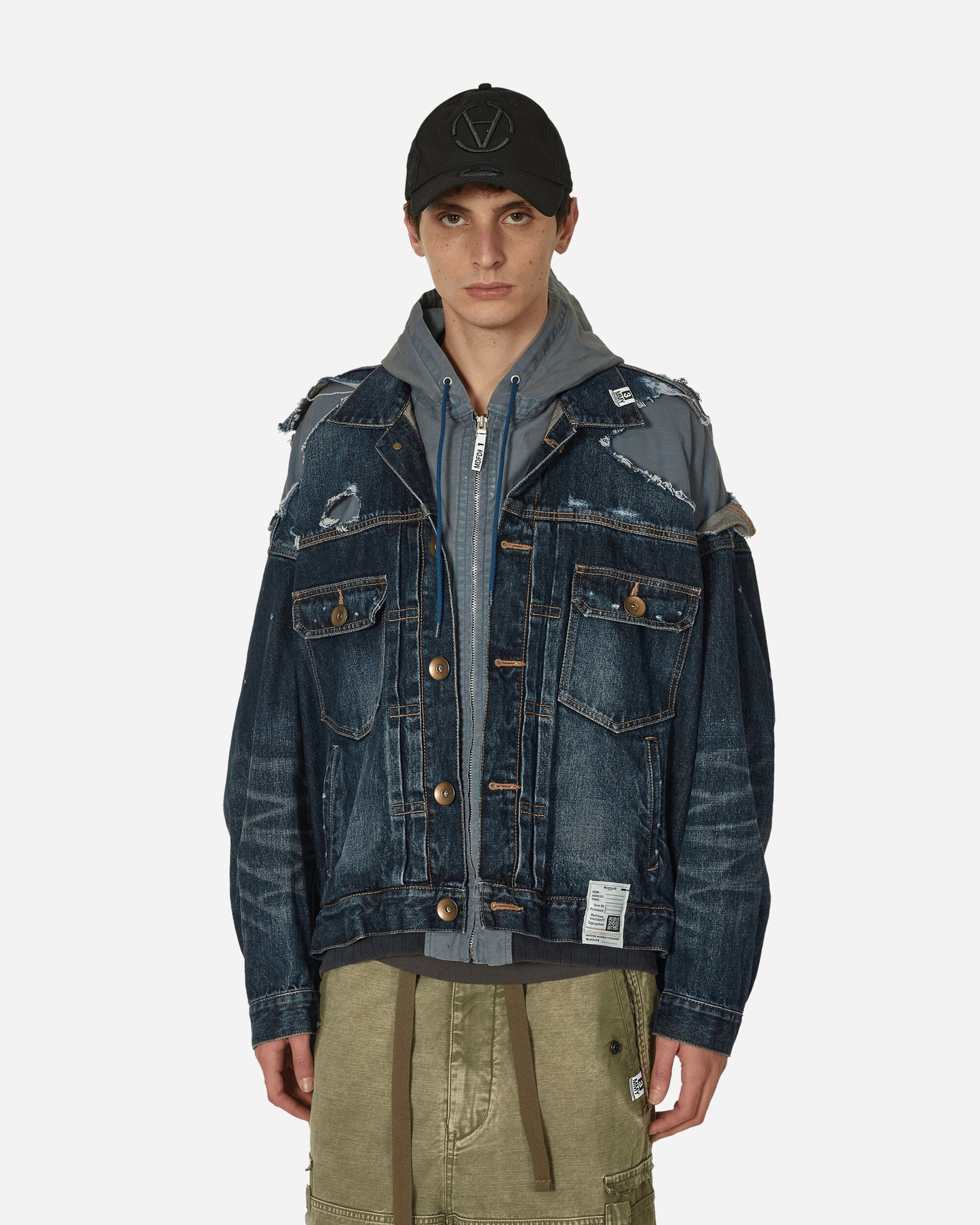 Maison MIHARA YASUHIRO Double Layered Denim Hooded Jacket Indigo Coats and Jackets Denim Jackets J12BL021 INDIGO