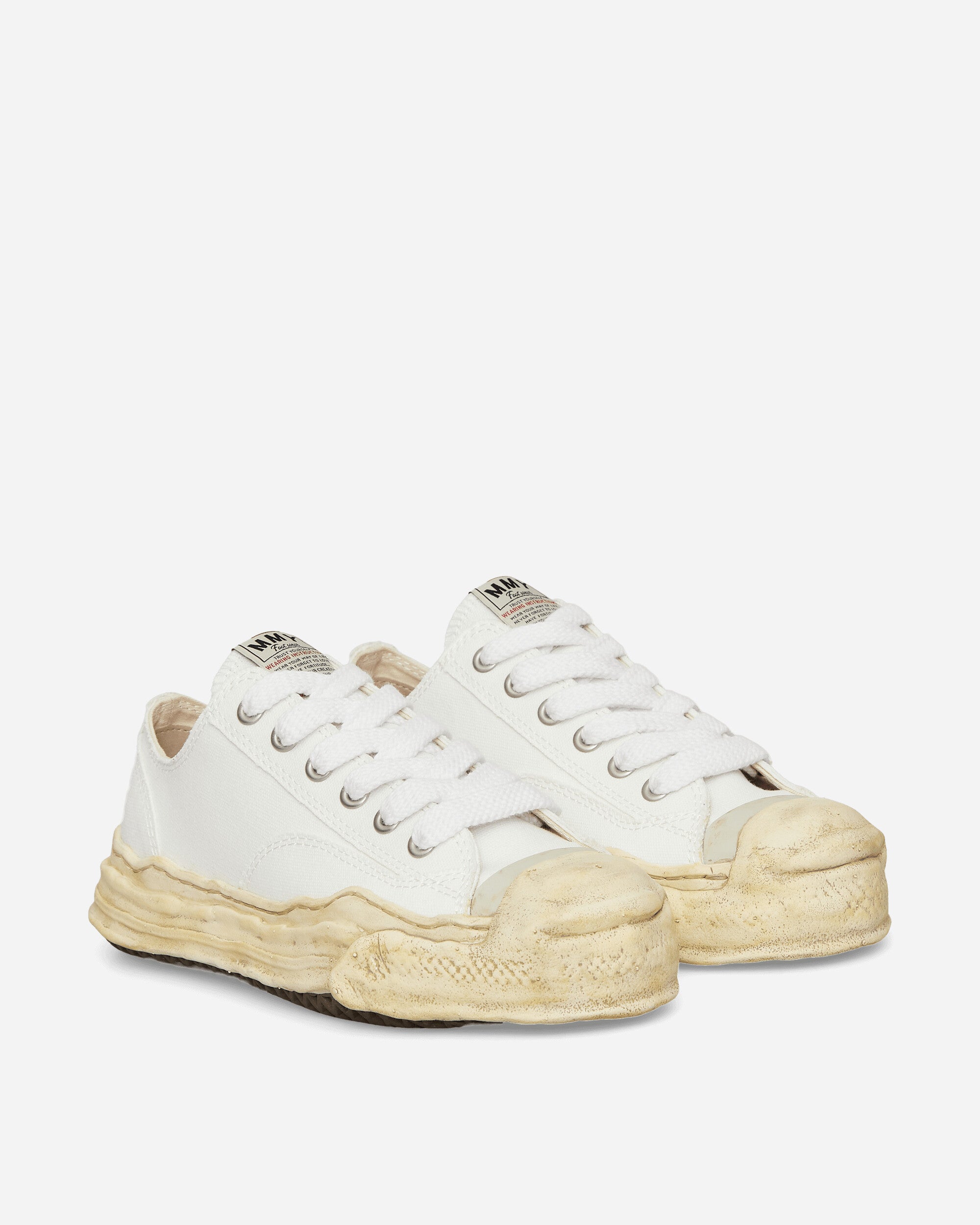 Maison MIHARA YASUHIRO Hank / Original Sole Garment Dyed Canvas Low-Top White Sneakers Low A13FW733 WHITE