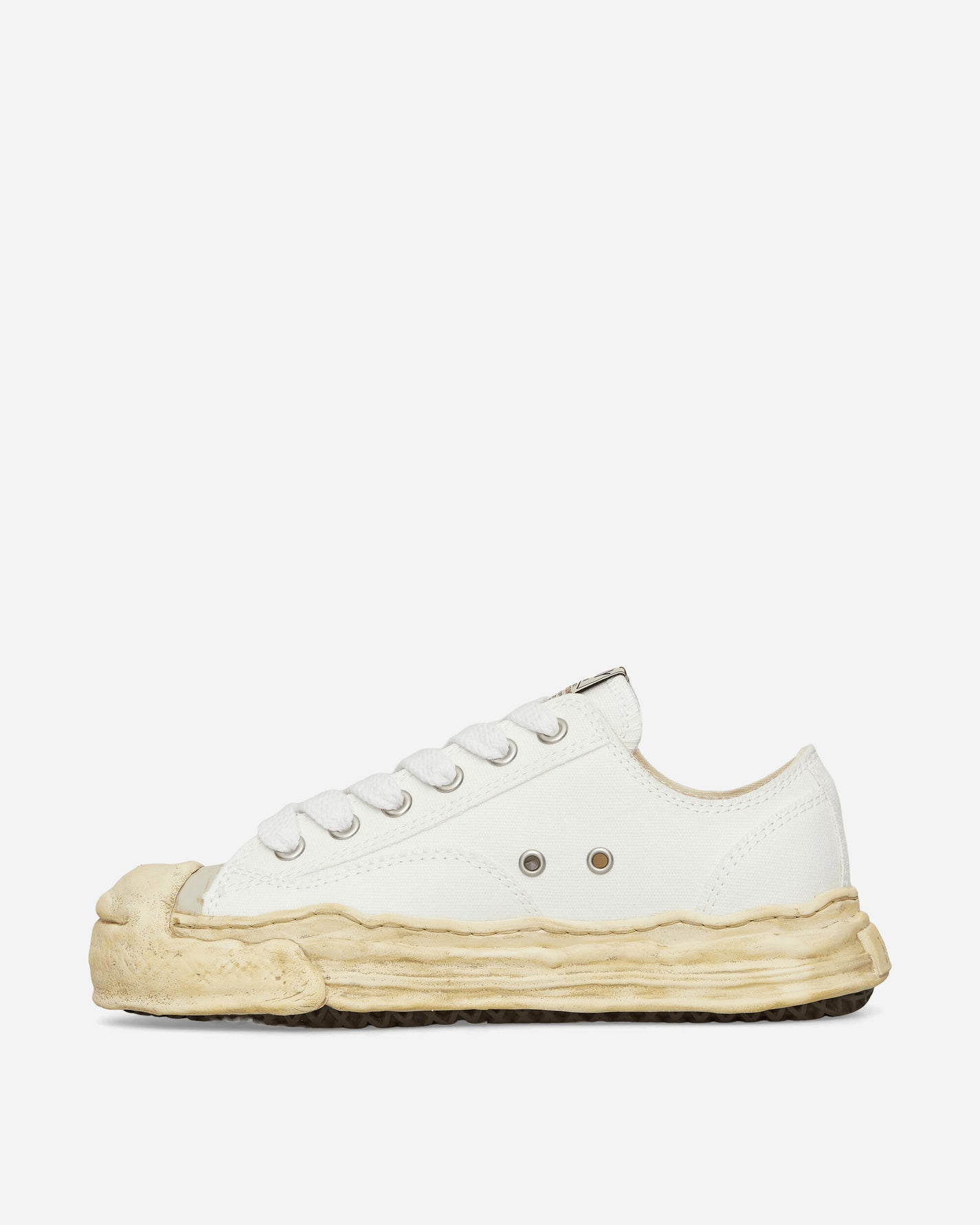 Maison MIHARA YASUHIRO Hank / Original Sole Garment Dyed Canvas Low-Top White Sneakers Low A13FW733 WHITE