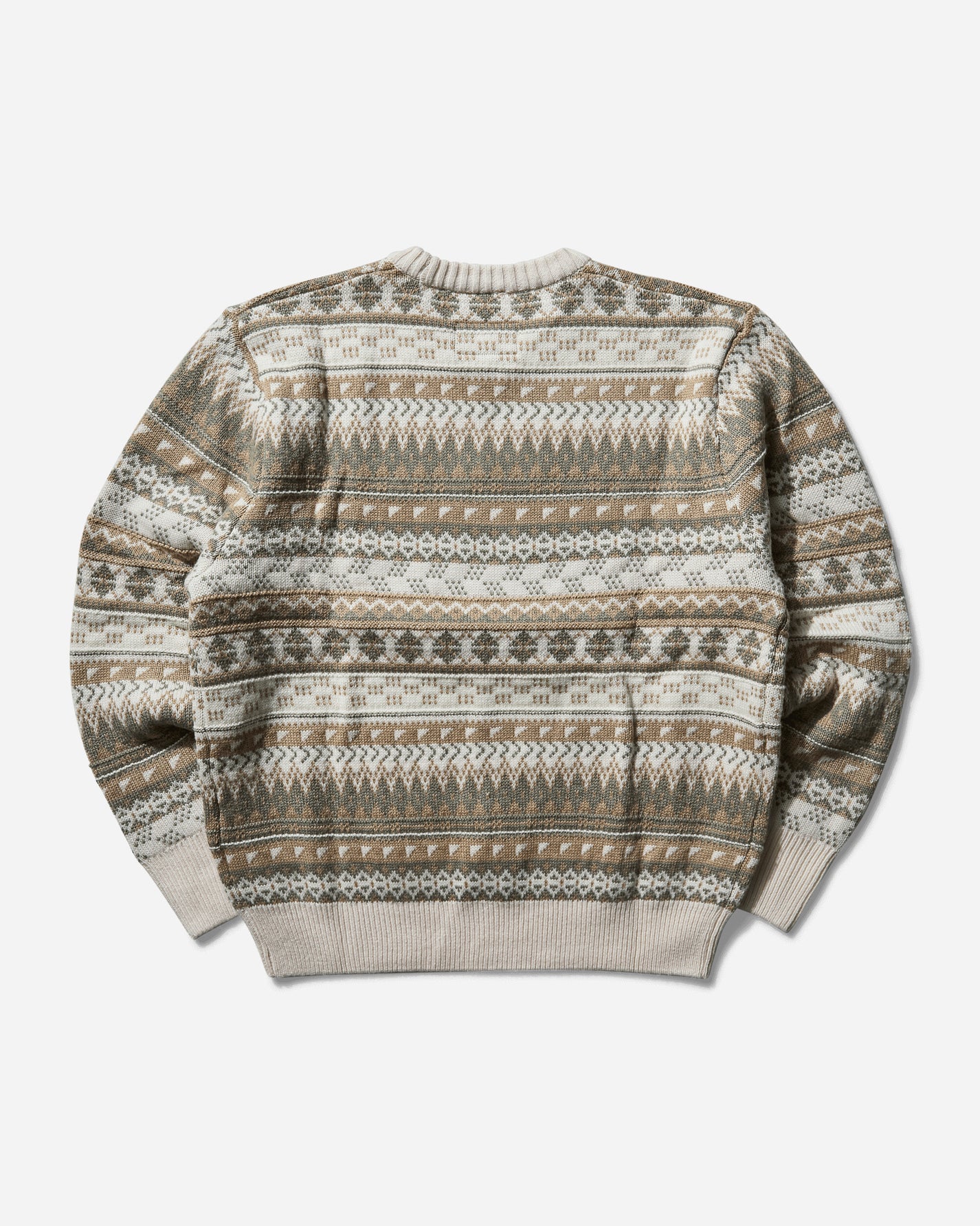 Nike M Nl Fair Isle Crew Sweater Lt Orewood Brn/Sail Knitwears Sweaters FZ0125-105