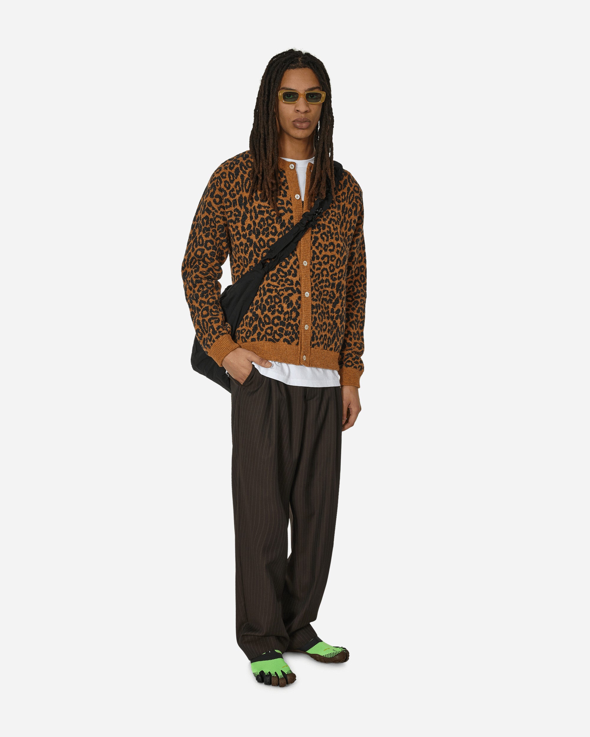 Leopard Cardigan Sweater Brown