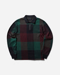 Noah Buffalo Plaid Long Sleeve Polo Navy/Burgundy/Green T-Shirts Polo KN188FW24 NBGY