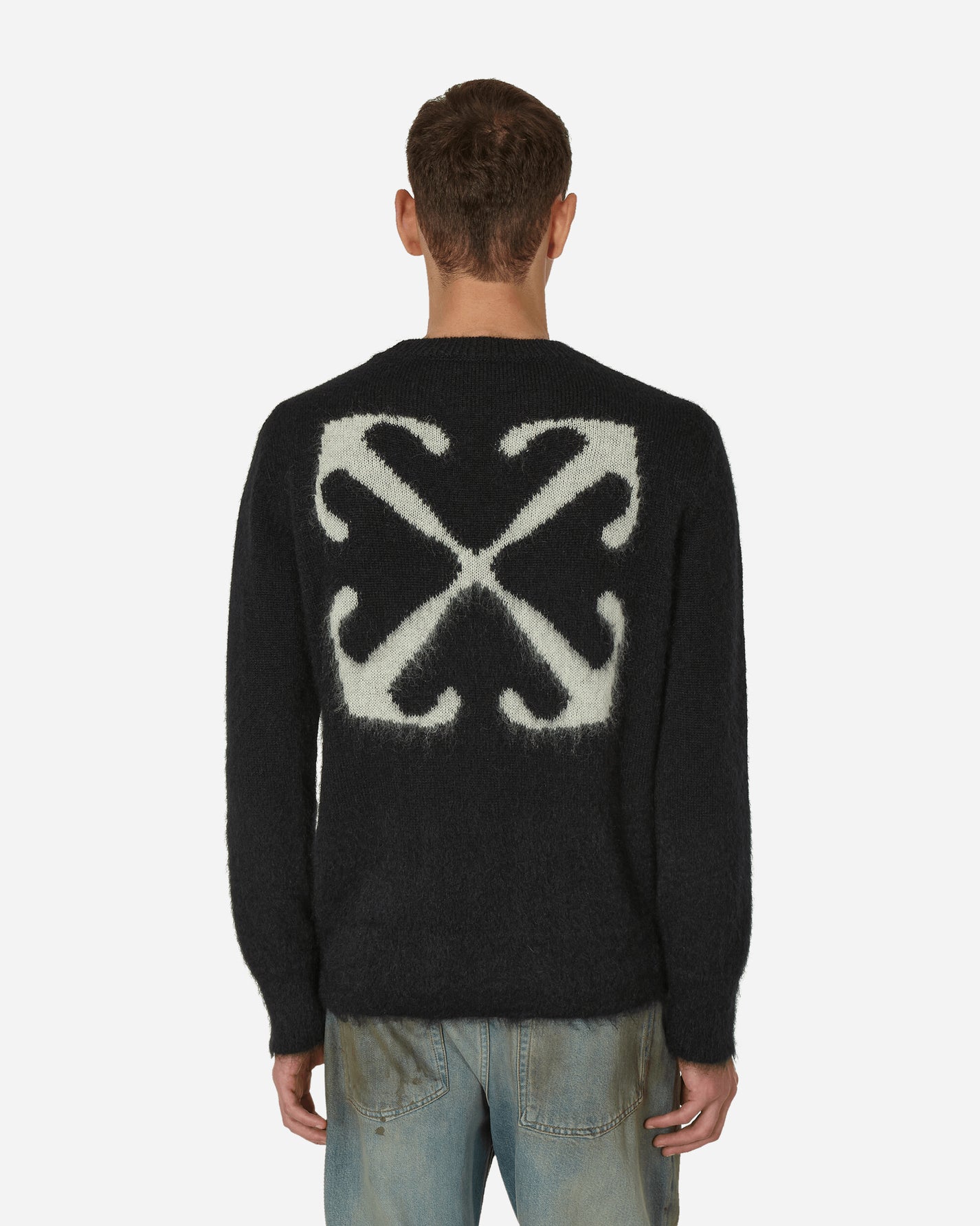 Off-White Mohair Arrow Knit Crewneck Black/Beige Knitwears Sweaters OMHE170F23KNI0011 1061