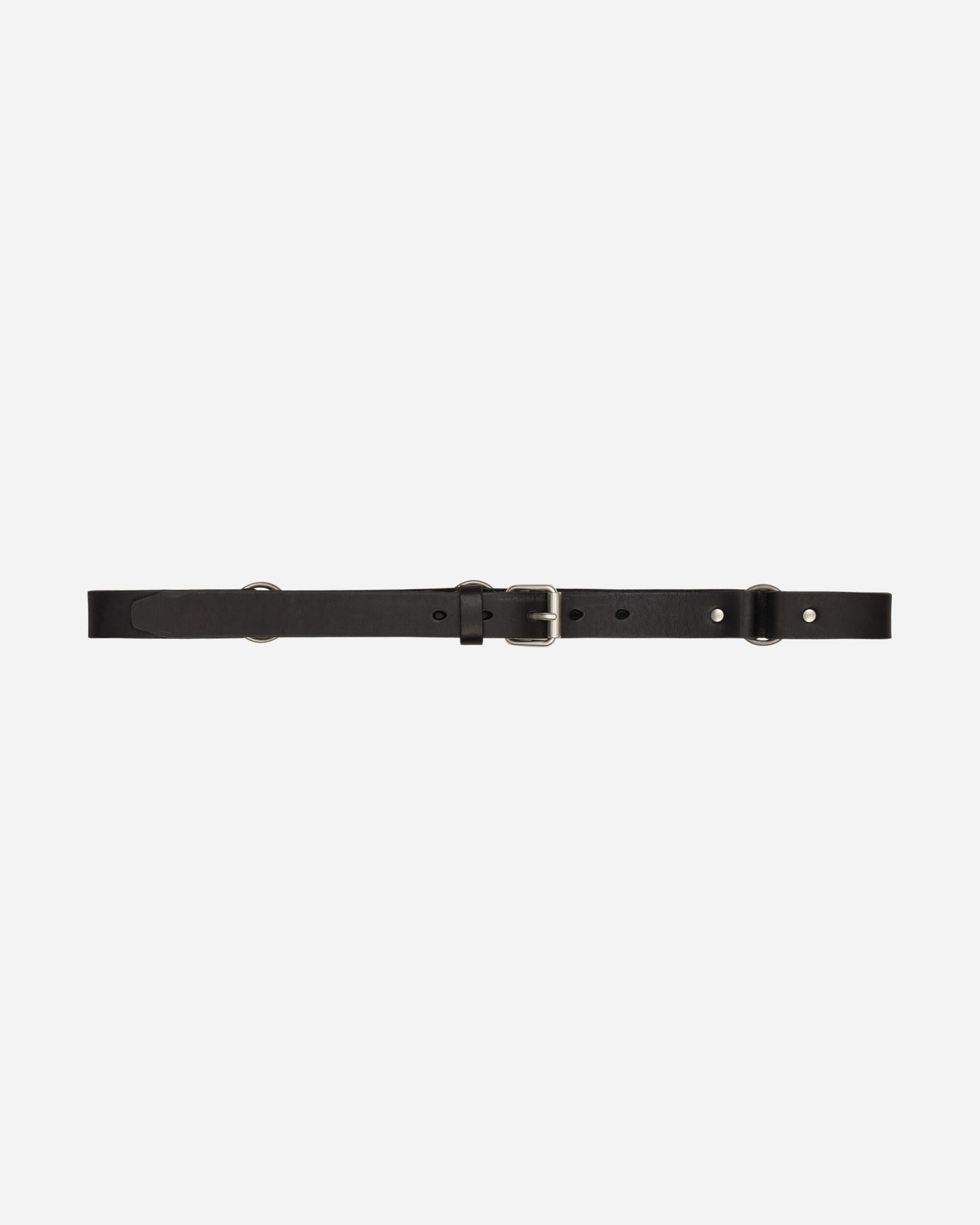 Our Legacy 2.5 Cm Ring Belt Grizzly Black Leather Belts Belt A22482GB 001