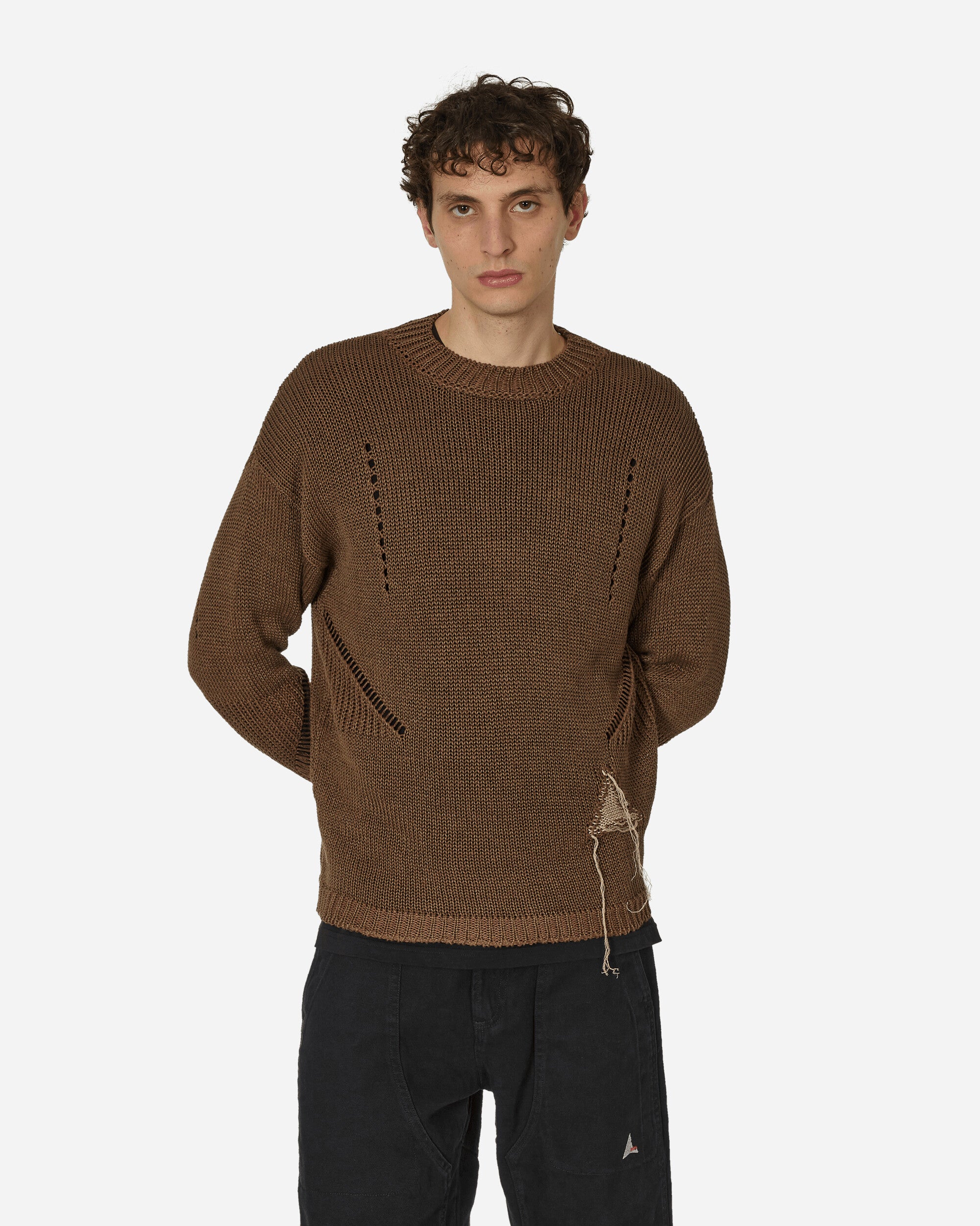 ROA Hemp Crewneck Brown Knitwears Sweaters RBMW076YA01 BRW0001