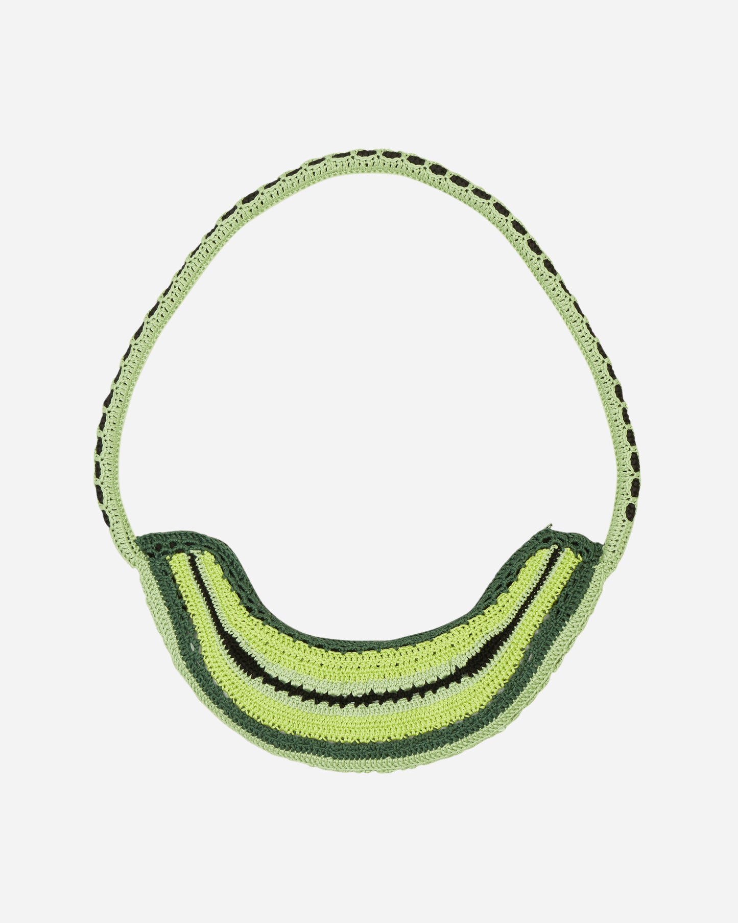 SSU Wmns Crochet Arc Tote Bag With Perforared Details Acid Green Scale Bags and Backpacks Shoulder Bags SSUARCTOTEBAG ACGRSC