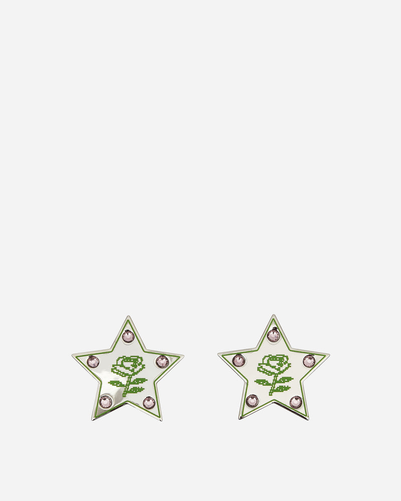 Super Star Earrings Silver / Green