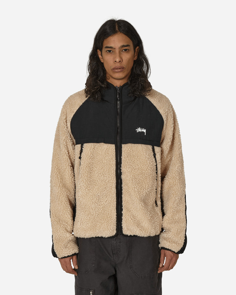 Stüssy Sherpa Paneled Hooded Jacket Beige Coats and Jackets Fleece Jackets 118530 1032