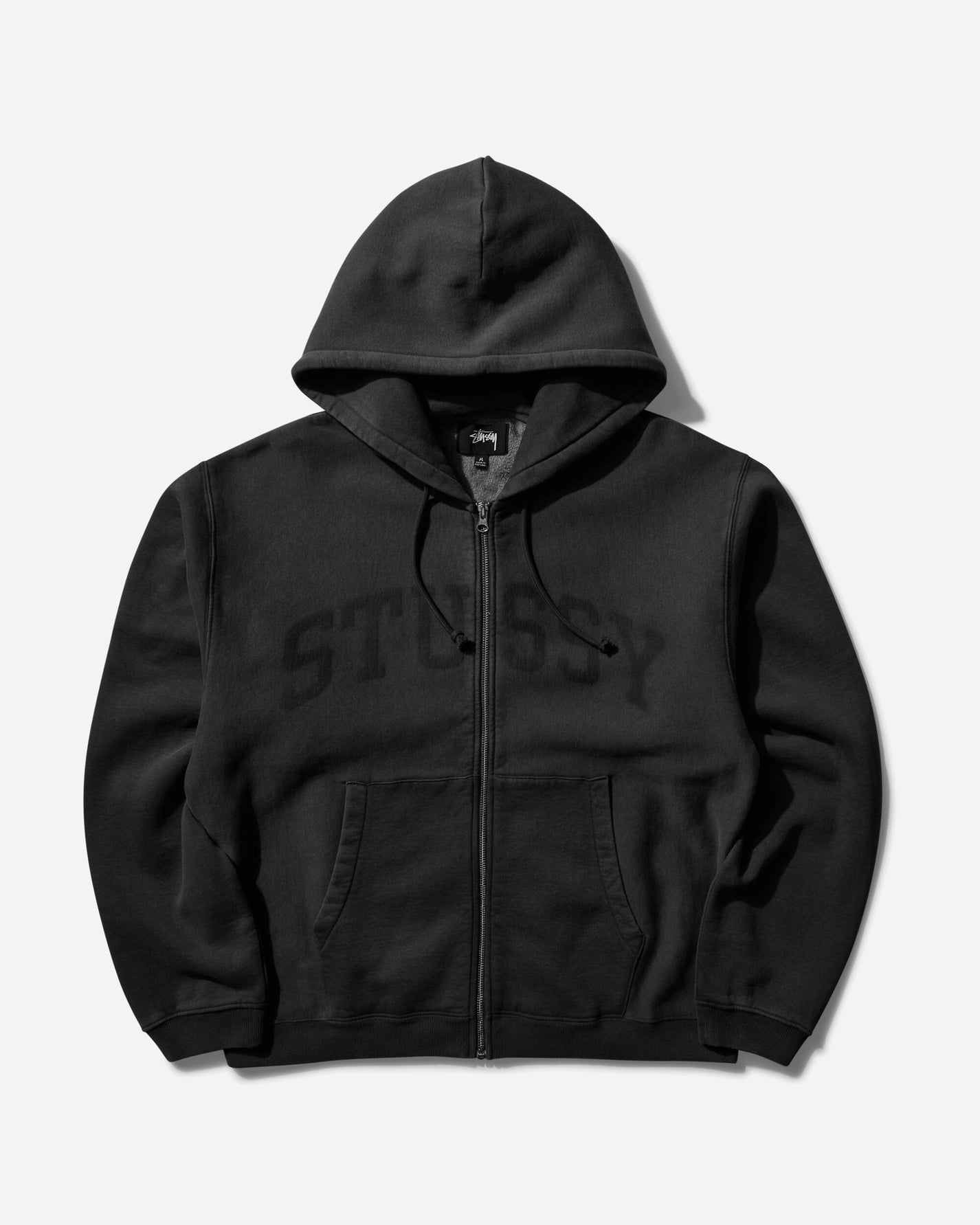 Stüssy Faded Graphic Zip Hood Washed Black Sweatshirts Hoodies 118553 0034