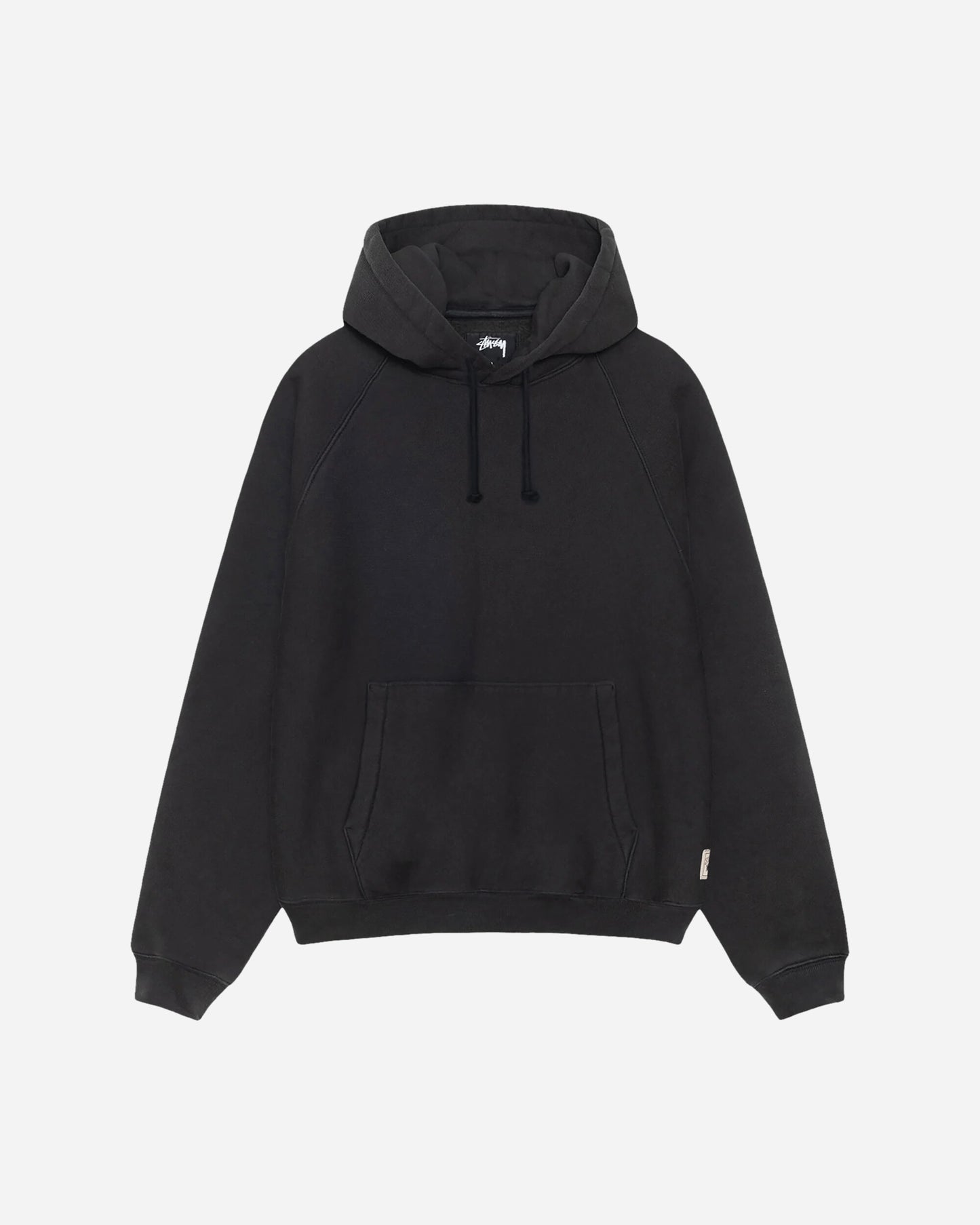 Stüssy Fleece Raglan Hood Washed Black Sweatshirts Hoodies 118572 0034