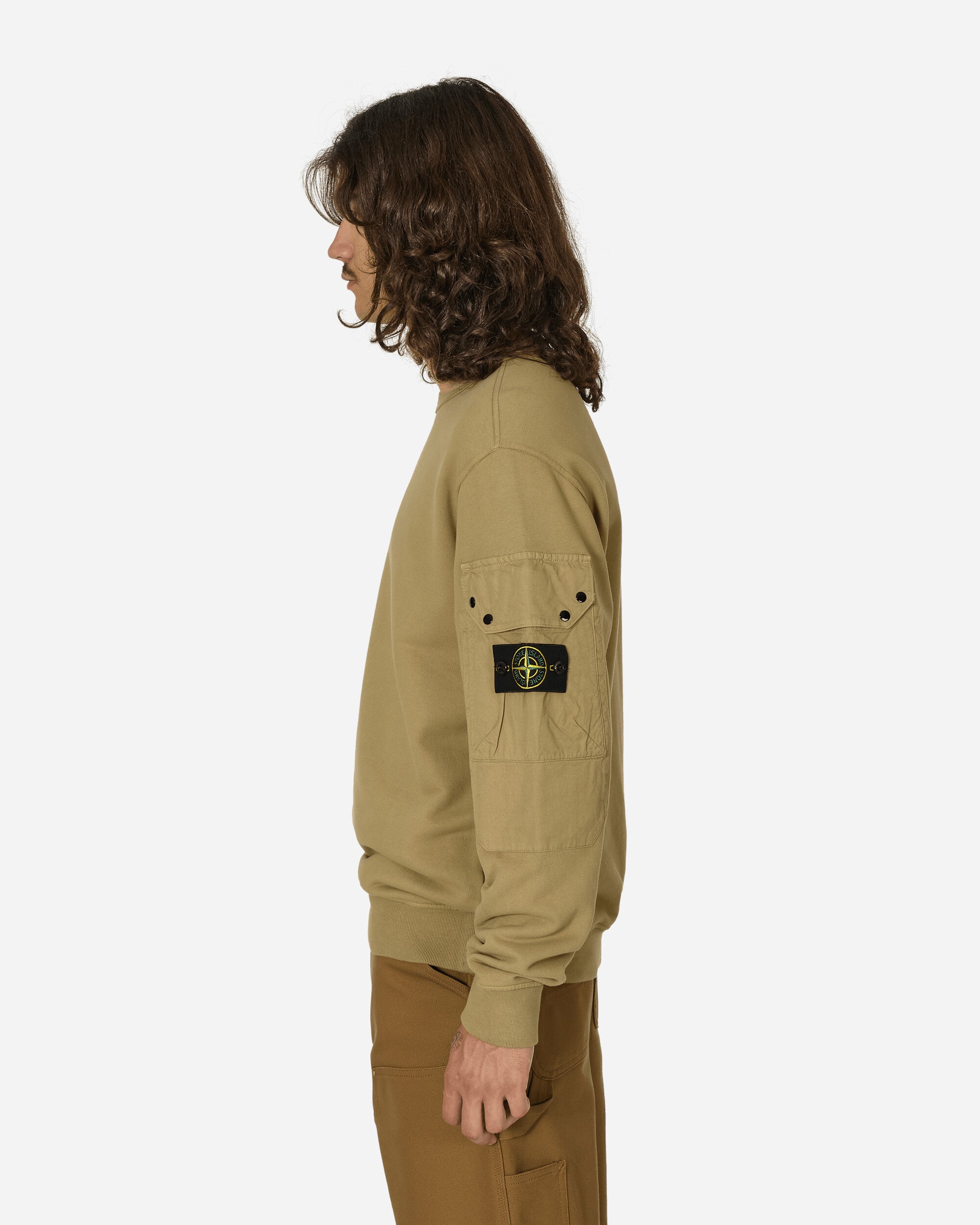 Stone Island Arm Pocket Sweatshirt Biscuit Sweatshirts Crewneck 811563920 V0094