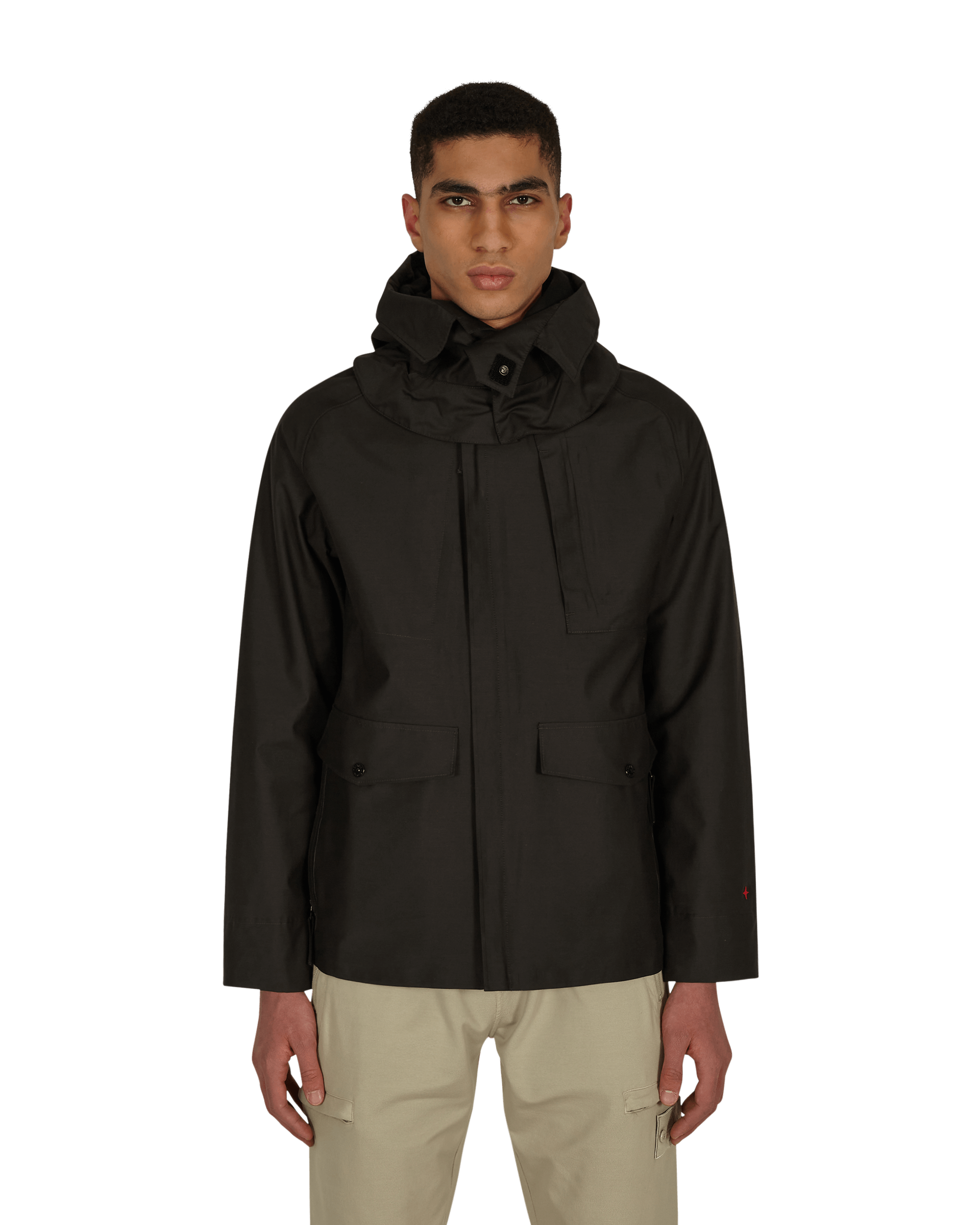 Stone Island Jacquard Marina Zipper Black Coats and Jackets Jackets MO7415442X1 V0029