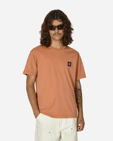 Stone Island Logo S/S T-Shirt Orange T-Shirts Shortsleeve 811524113 V0032