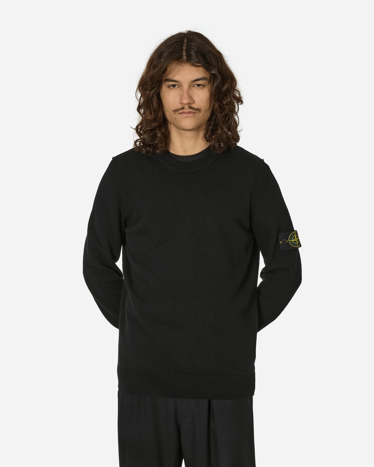 Stone Island Cotton Knit Sweater Black Knitwears Sweaters 8115508A3 A0029