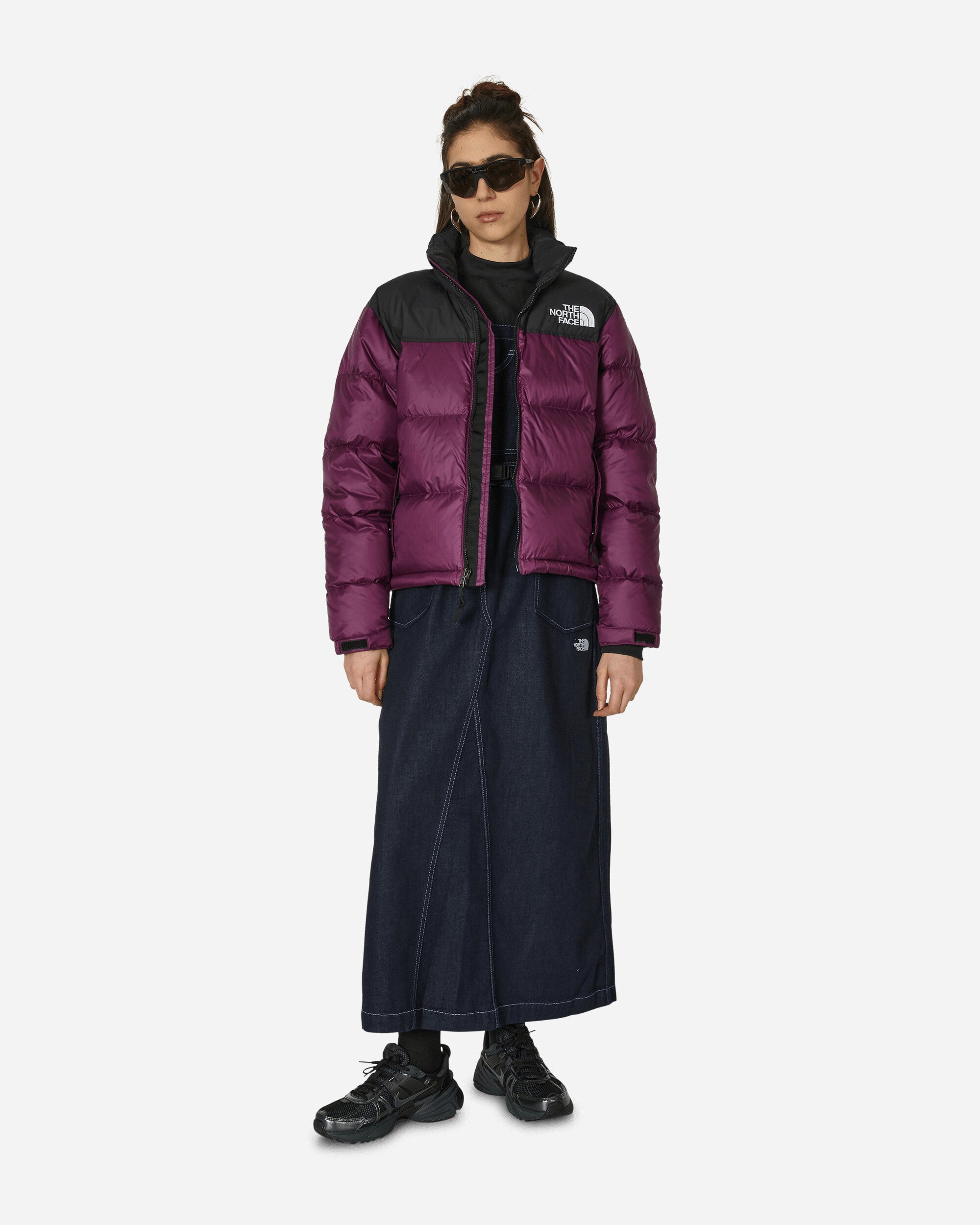 The North Face Wmns W 1996 Retro Nuptse Jacket Black/Currant Purple Coats and Jackets Down Jackets NF0A3XEO V6V1