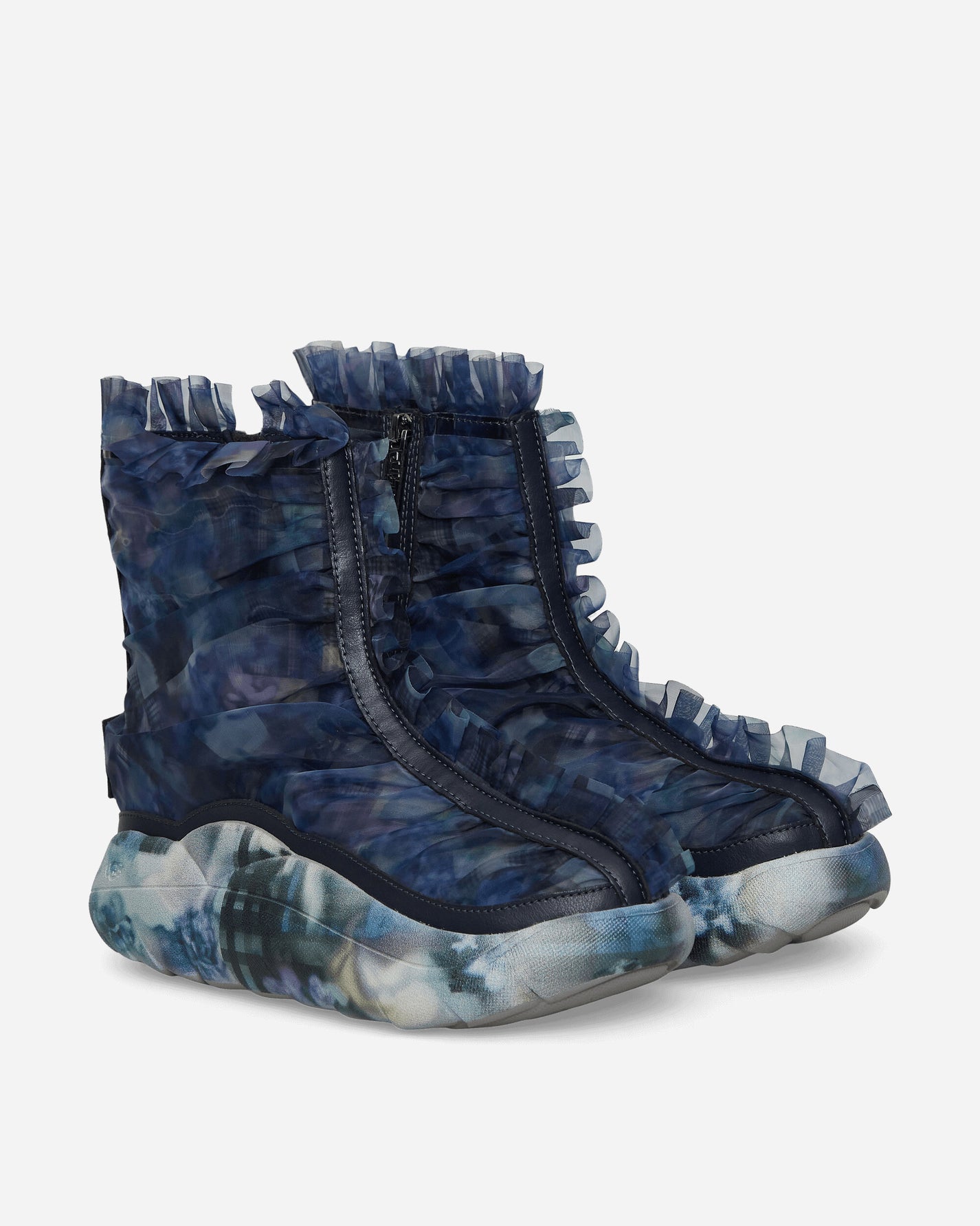 UGG Ugg Cs Ruffle Boot Print Dark Blue Floral Boots Mid Boot 1170430 DFL