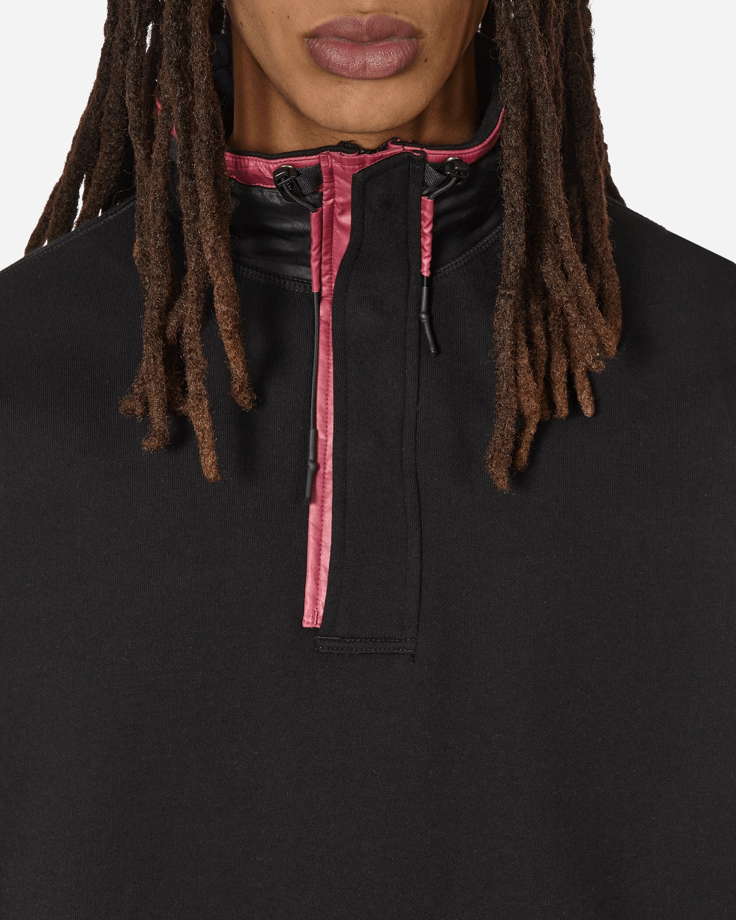 Unaffected Stand Collar Half Zip Sweat Black Sweatshirts Zip-Ups UN24SSLSS04 BLACK