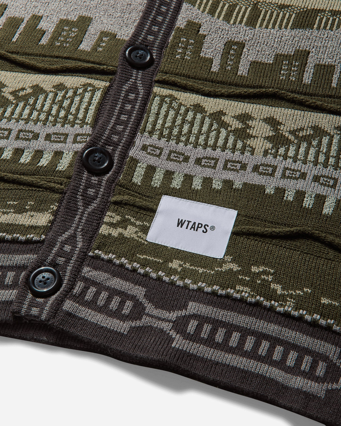 WTAPS Knit 07 Olive Drab Knitwears Cardigans 242MADT-KNM07 002