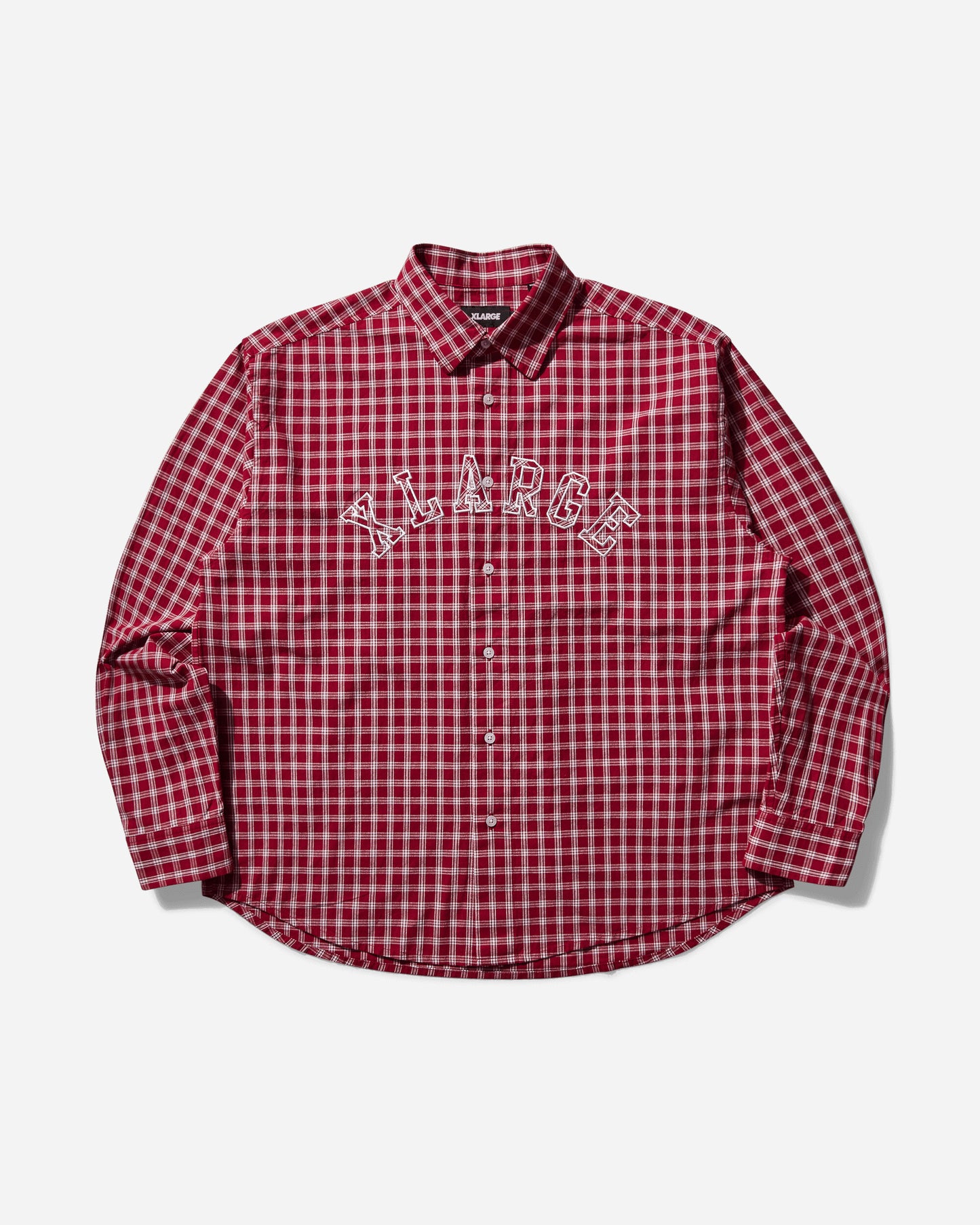 XLARGE Patch Logo Plaid L/S Shirt Burgundy Shirts Longsleeve Shirt 201251014006S 31