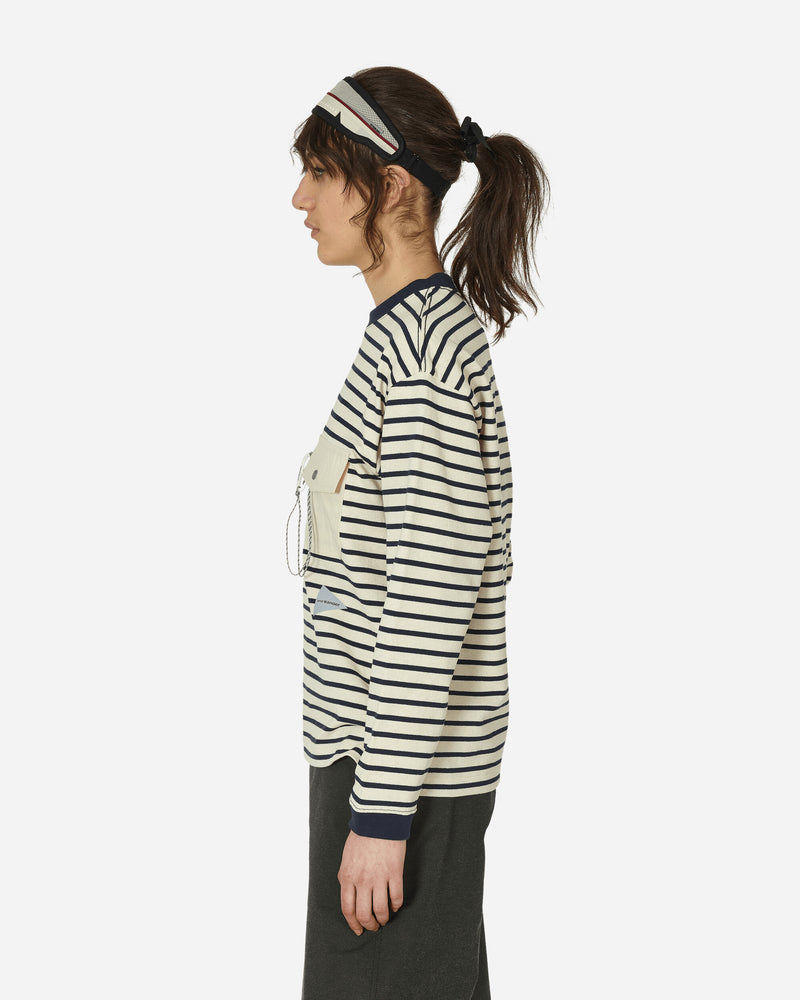 and wander Stripe Pocket L/S T Off White T-Shirts Longsleeve 5744184304 031