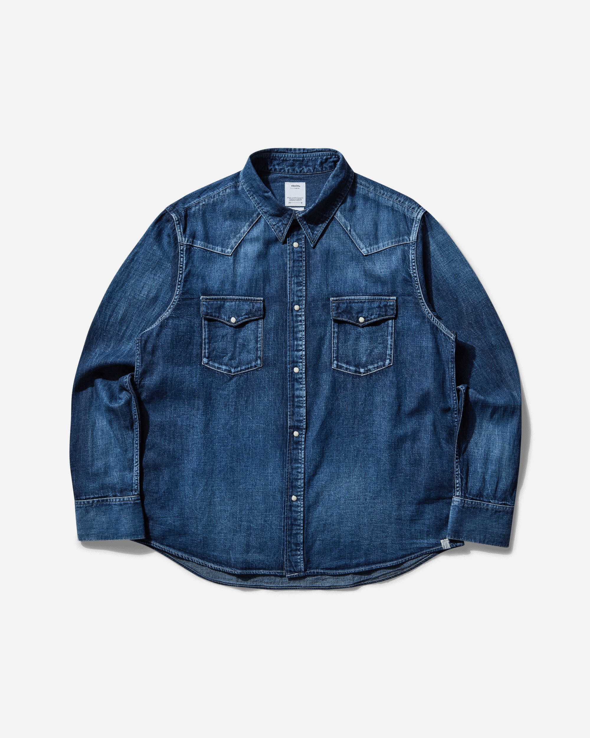 visvim Social Sculpture Shirt Damaged Indigo Shirts Longsleeve Shirt 0125105007001 1