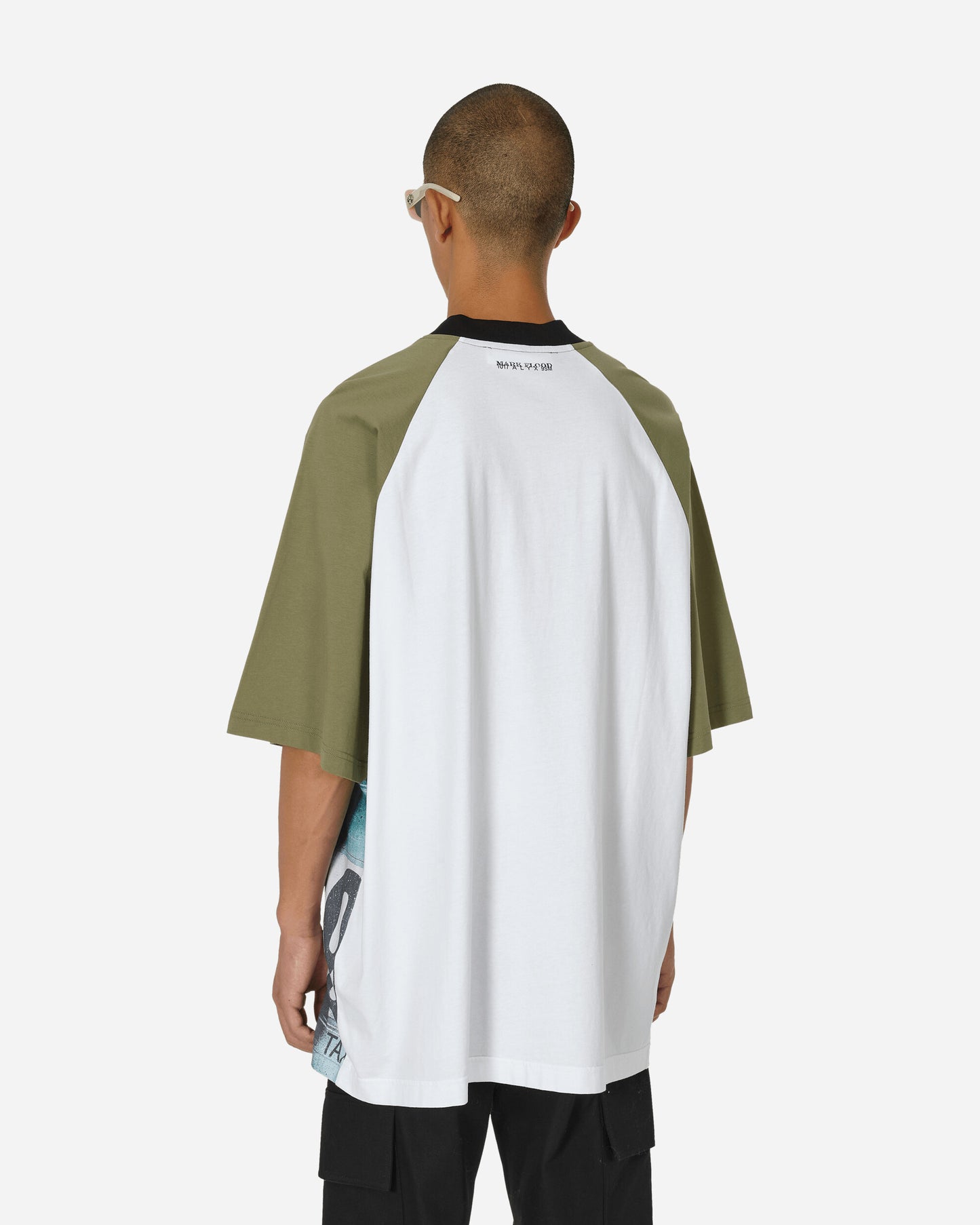 1017 ALYX 9SM Short Sleeve Oversized Raglan T-Shirt White/Green T-Shirts Shortsleeve AAUTS0435FA01 MTY0001