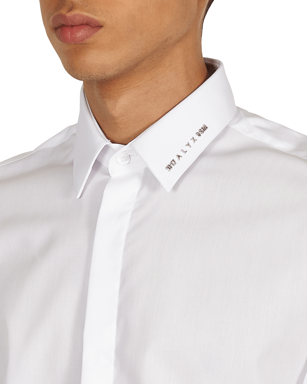 1017 Alyx 9SM Metal Logo Button Down White Shirts Longsleeve AAMSH0118FA01 WTH0001