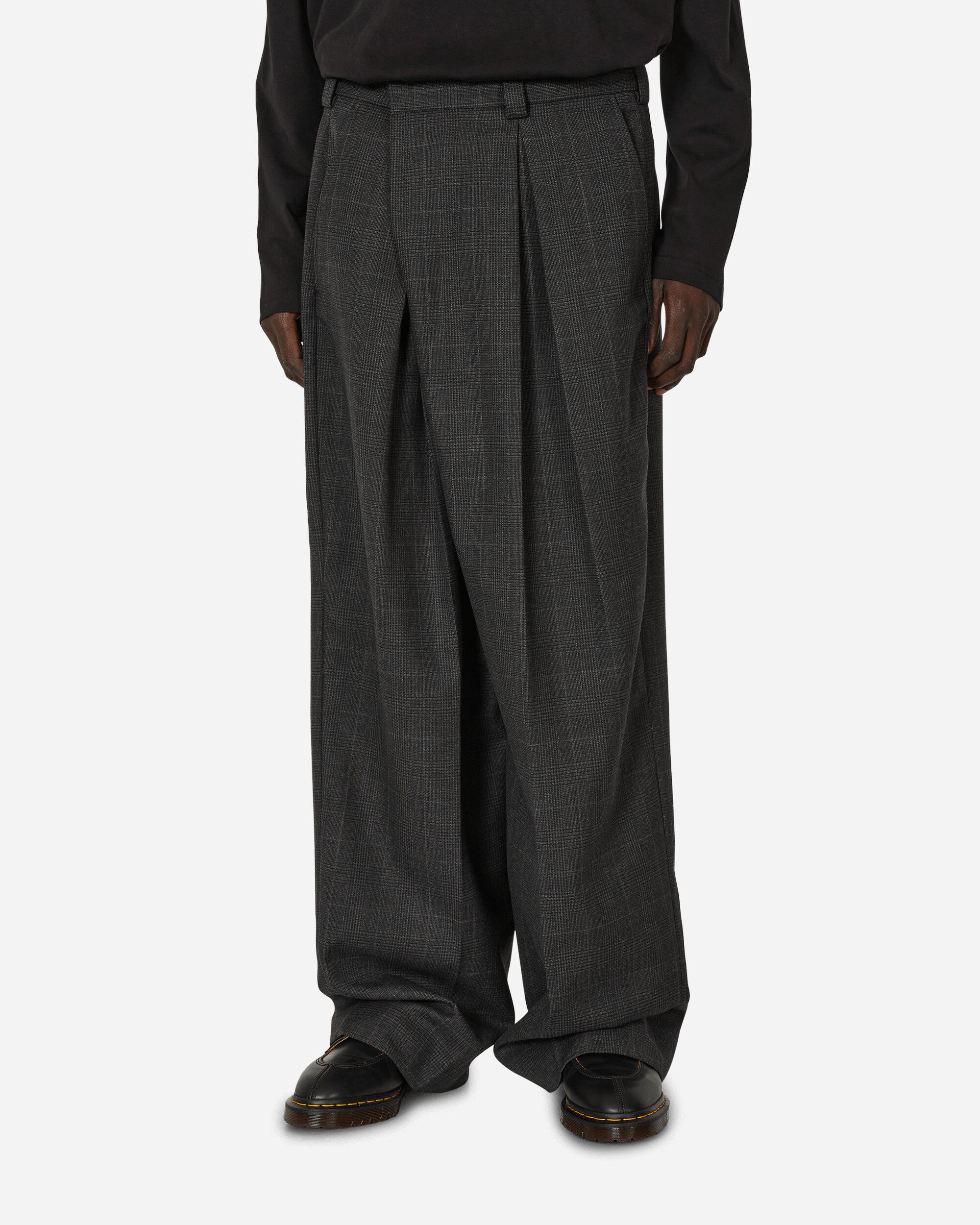 Tailored Wool Blend Wrap Trousers Grey